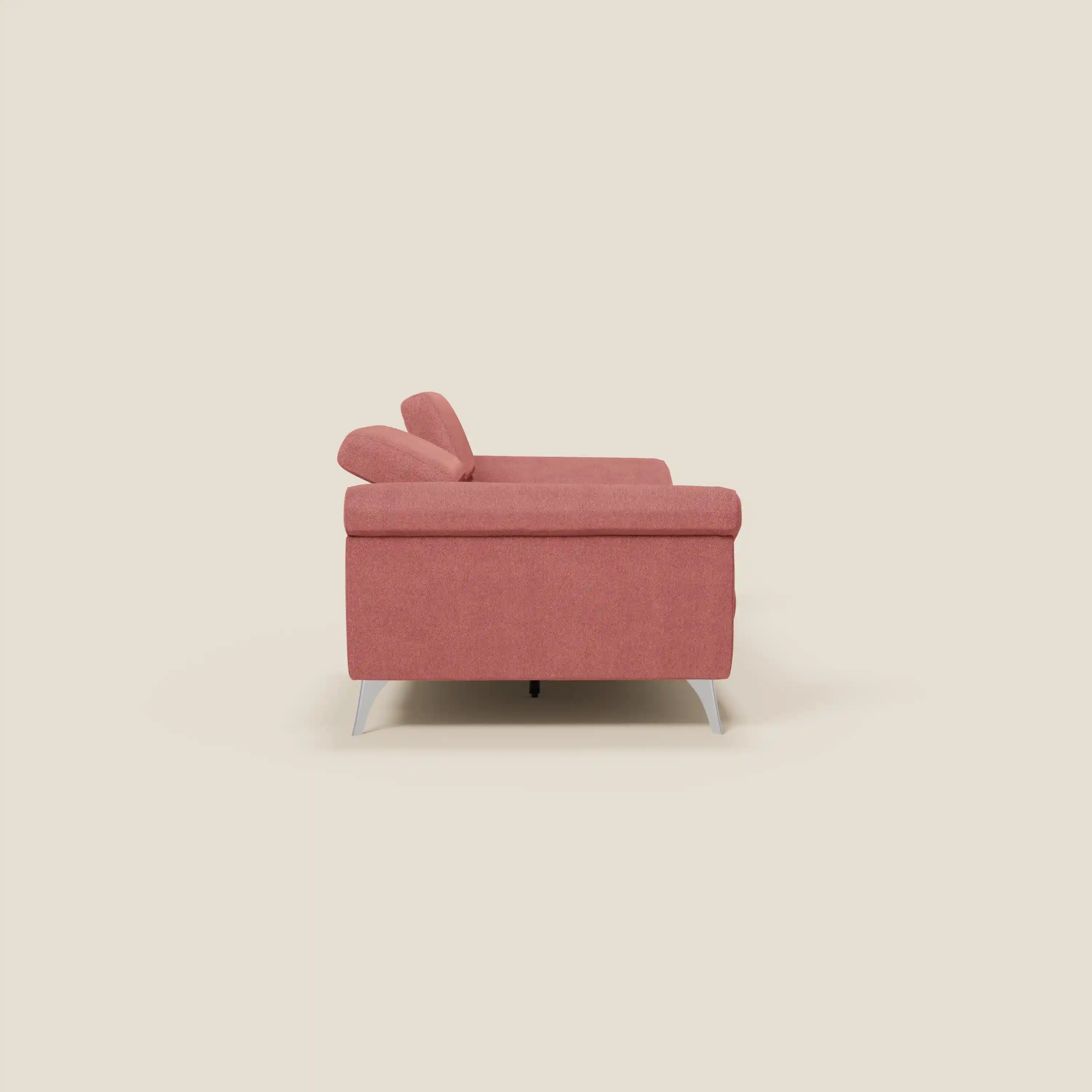Donatello Canapé avec assises extensibles accoudoirs avec coffre et têtières inclinables en tissu détachable T23 rouge cerise - Image 6