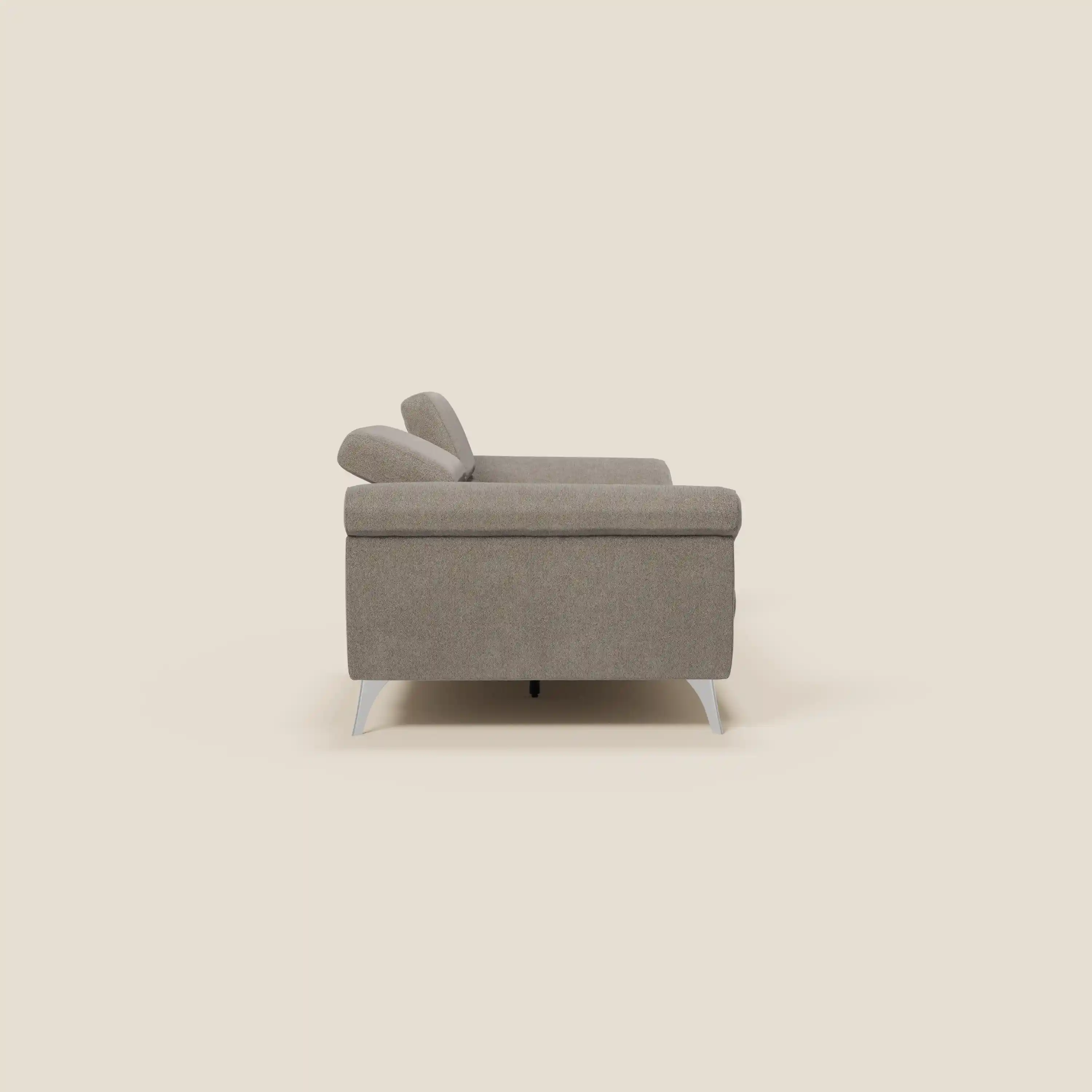 Donatello Canapé avec assises extensibles accoudoirs avec coffre et têtières inclinables en tissu détachable T23 taupe - Image 6