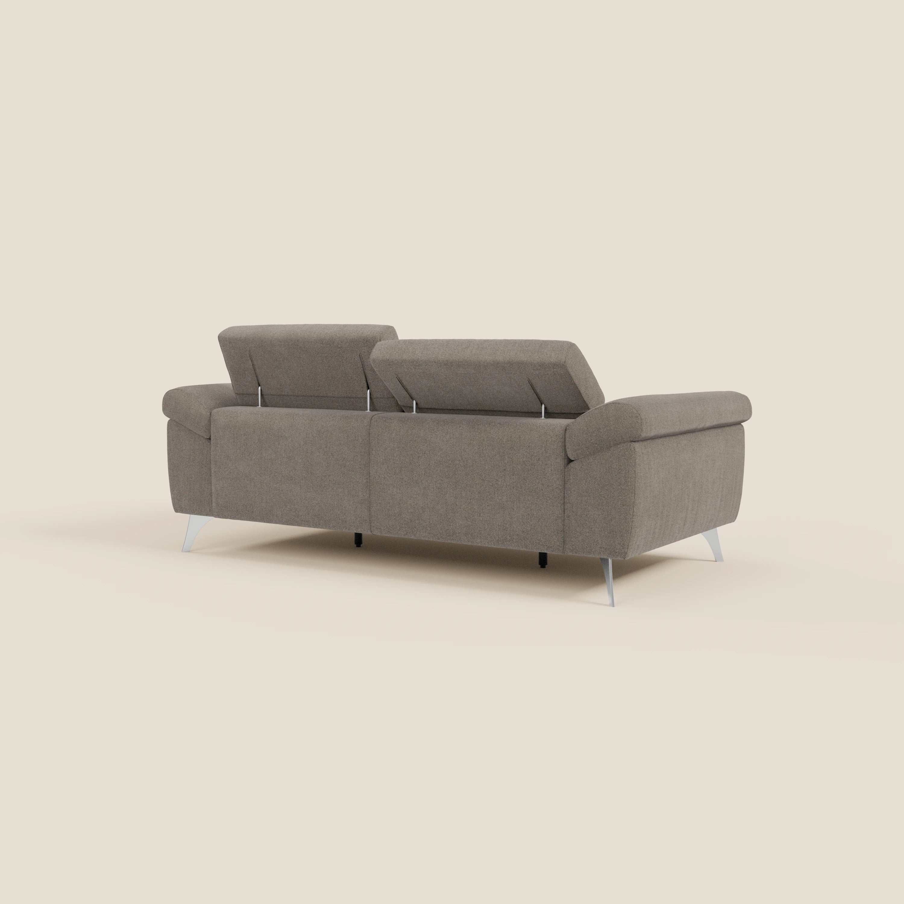 Donatello Canapé avec assises extensibles accoudoirs avec coffre et têtières inclinables en tissu détachable T23 taupe - Image 7