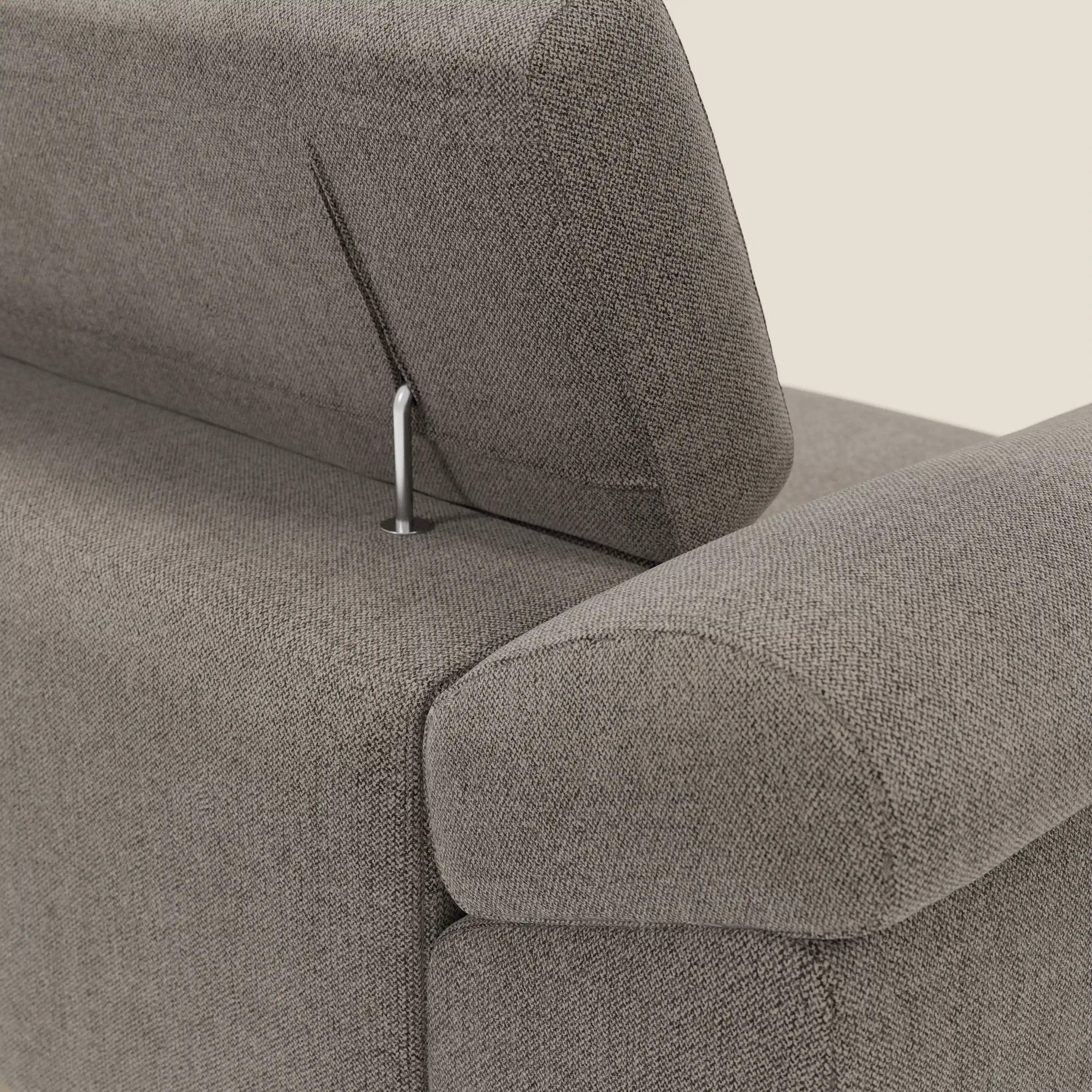 Donatello Canapé avec assises extensibles accoudoirs avec coffre et têtières inclinables en tissu détachable T23 taupe - Image 9