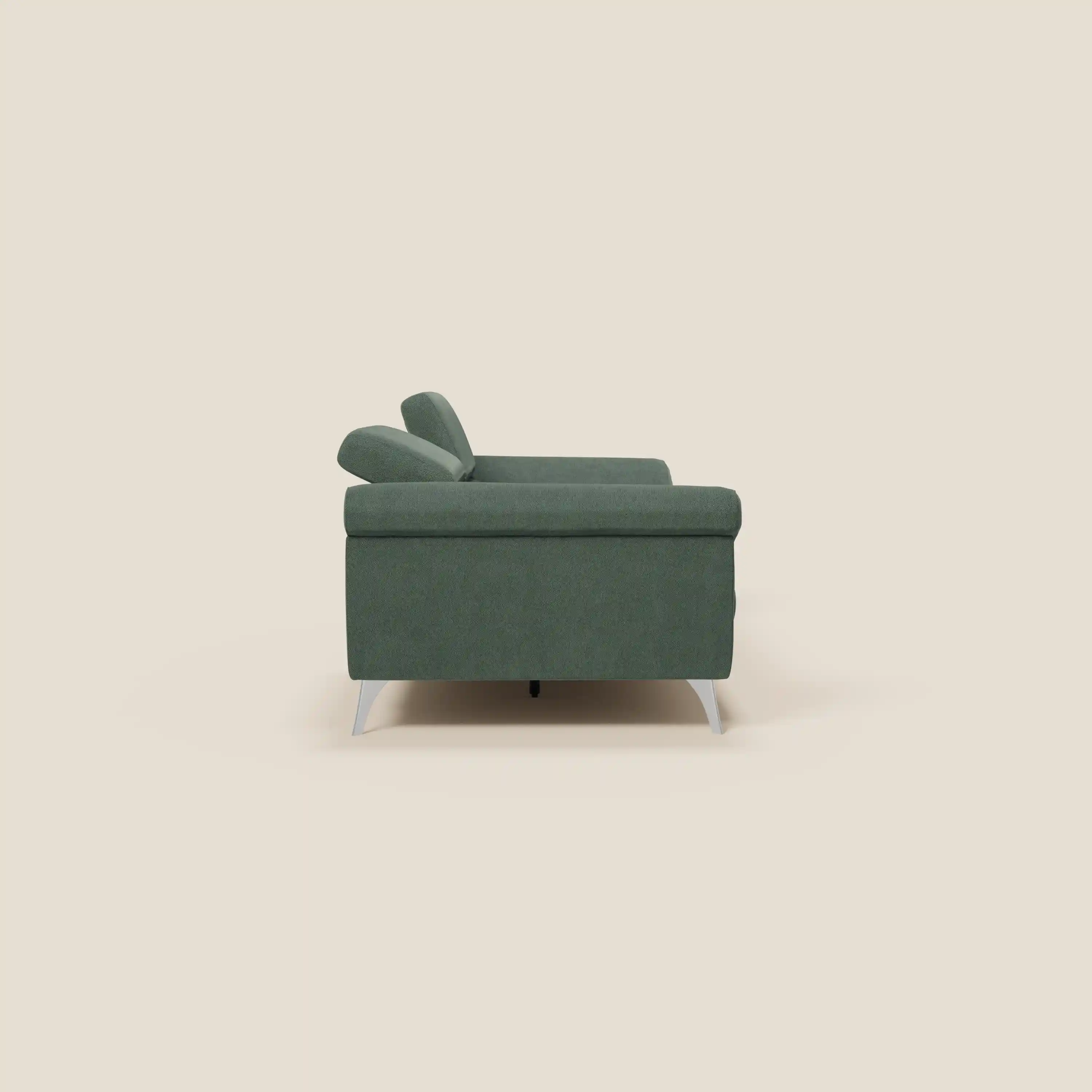 Donatello Canapé avec assises extensibles accoudoirs avec coffre et têtières inclinables en tissu détachable T23 vert - Image 6
