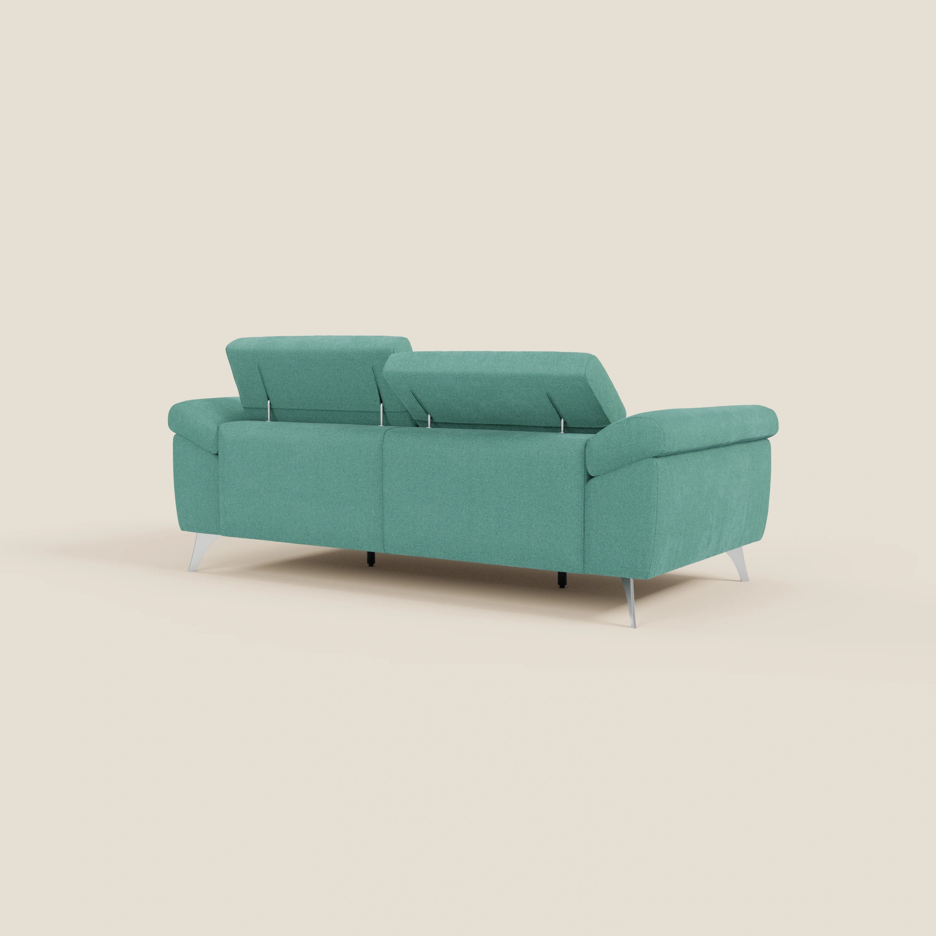 Donatello Canapé avec assises extensibles accoudoirs avec coffre et têtières inclinables en tissu détachable T23 vert aquamarine - Image 7