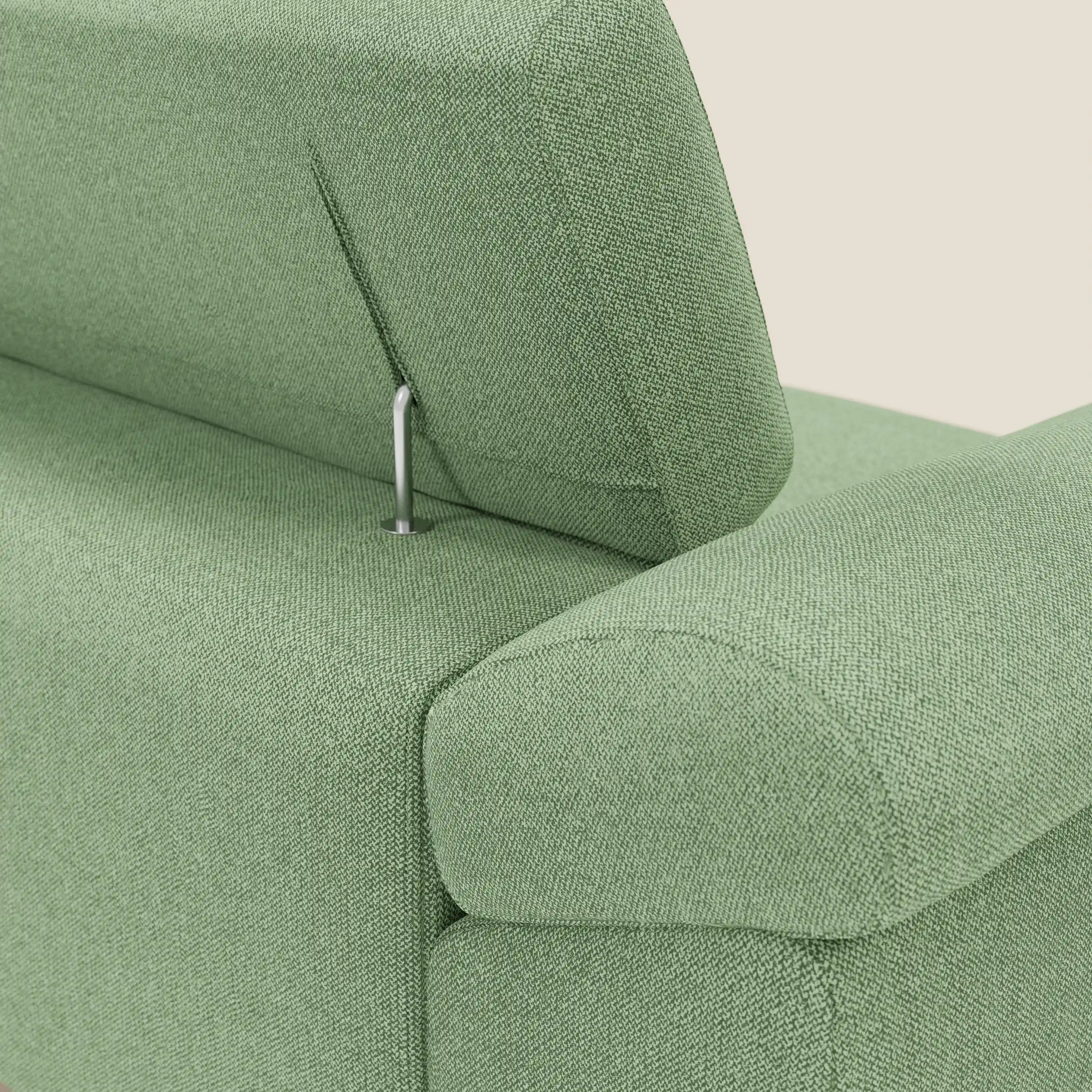 Donatello CanapĂ© avec assises extensibles accoudoirs avec coffre et tĂȘtiĂšres inclinables en tissu dĂ©tachable T23 vert menthe - Image 12