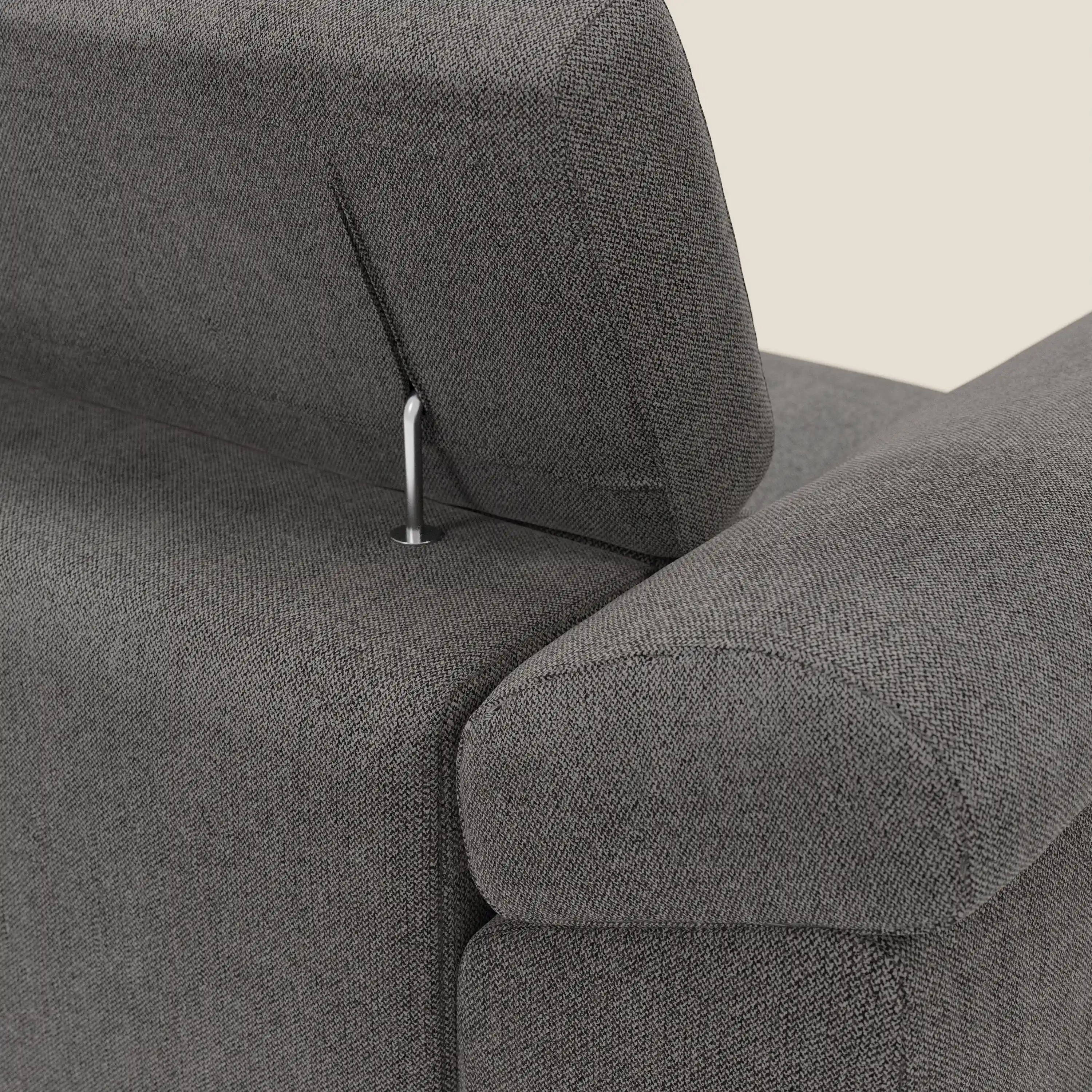 Donatello Canapé d'angle avec assises extensibles accoudoirs avec coffre et têtières en tissu détachable T23 anthracite - Image 9