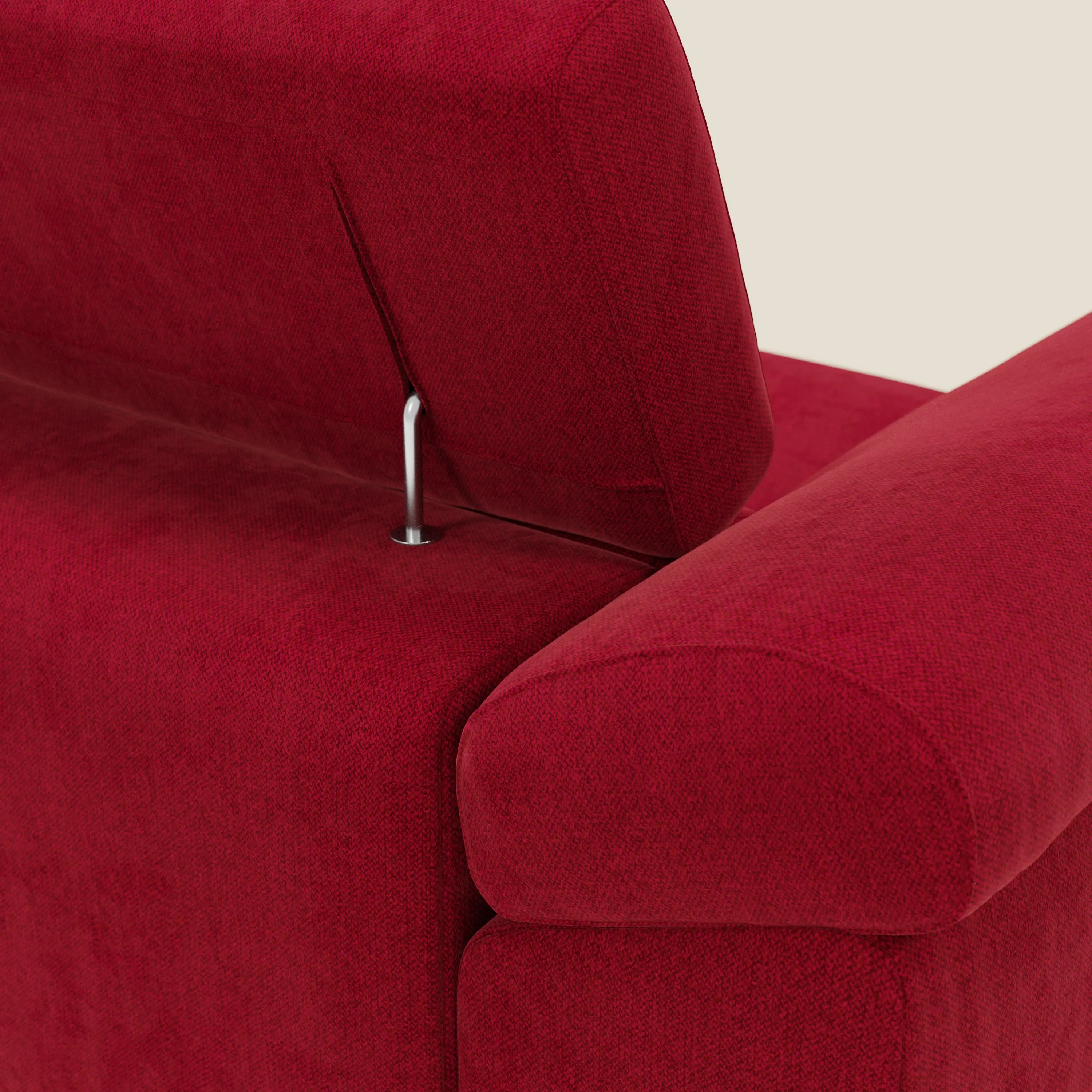 Donatello Canapé d'angle avec assises extensibles accoudoirs avec coffre et têtières en tissu détachable T23 bordeaux - Image 9