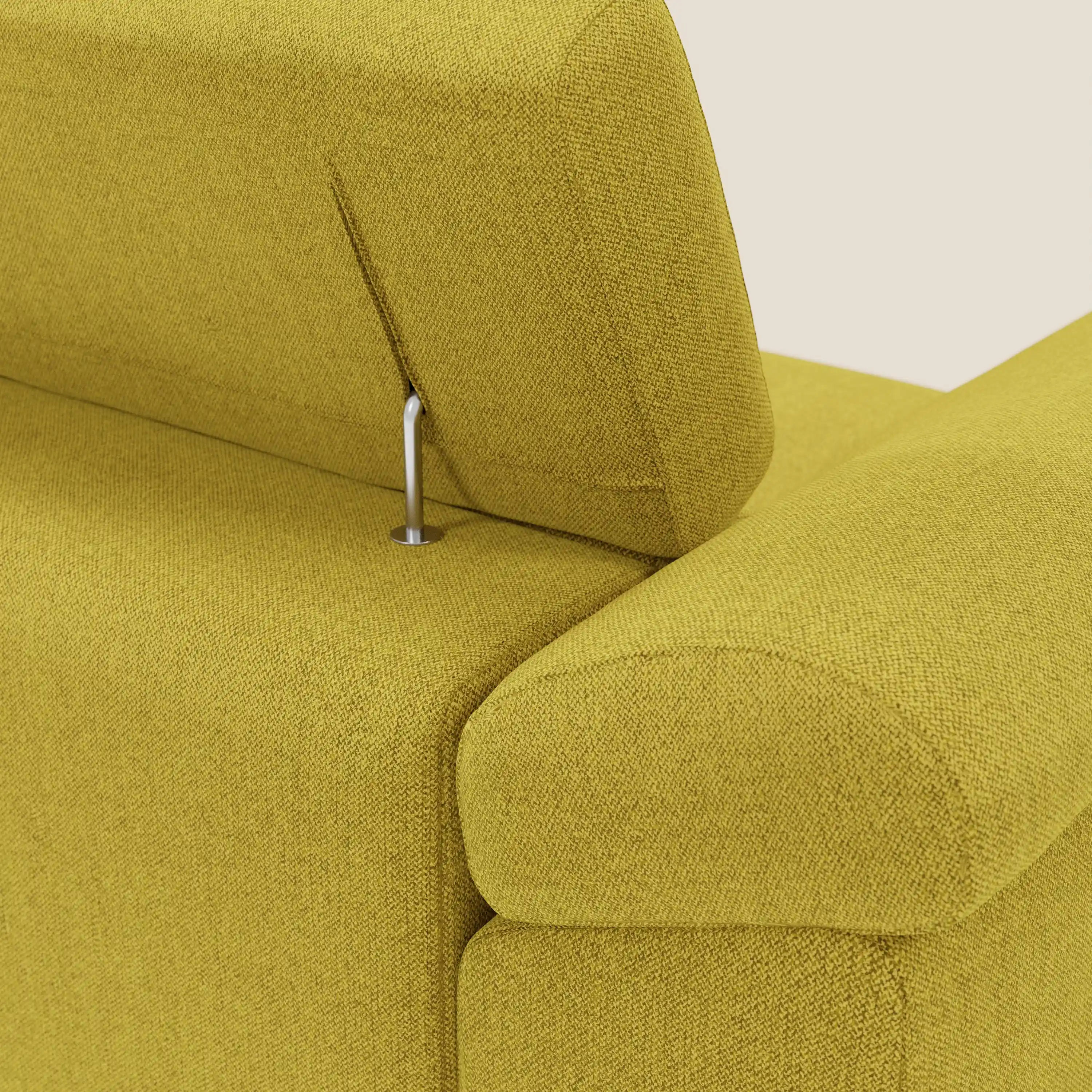 Donatello Canapé d'angle avec assises extensibles accoudoirs avec coffre et têtières en tissu détachable T23 jaune soleil - Image 9