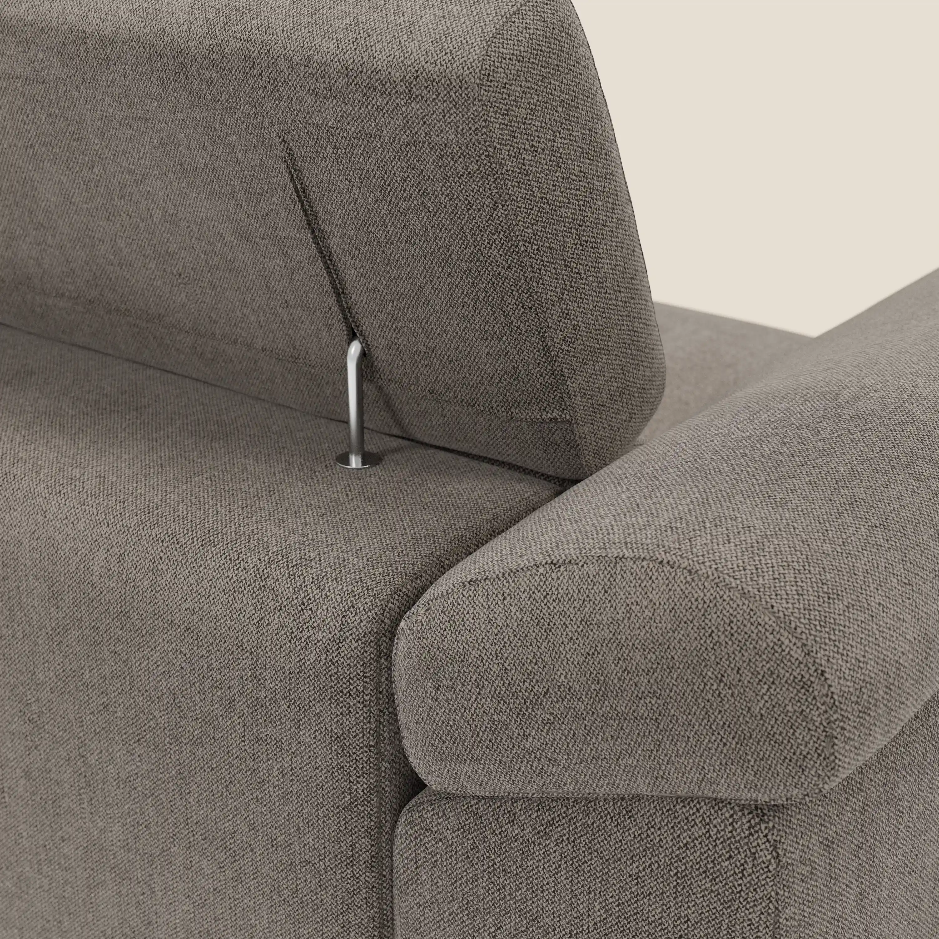 Donatello Canapé d'angle avec assises extensibles accoudoirs avec coffre et têtières en tissu détachable T23 taupe - Image 9