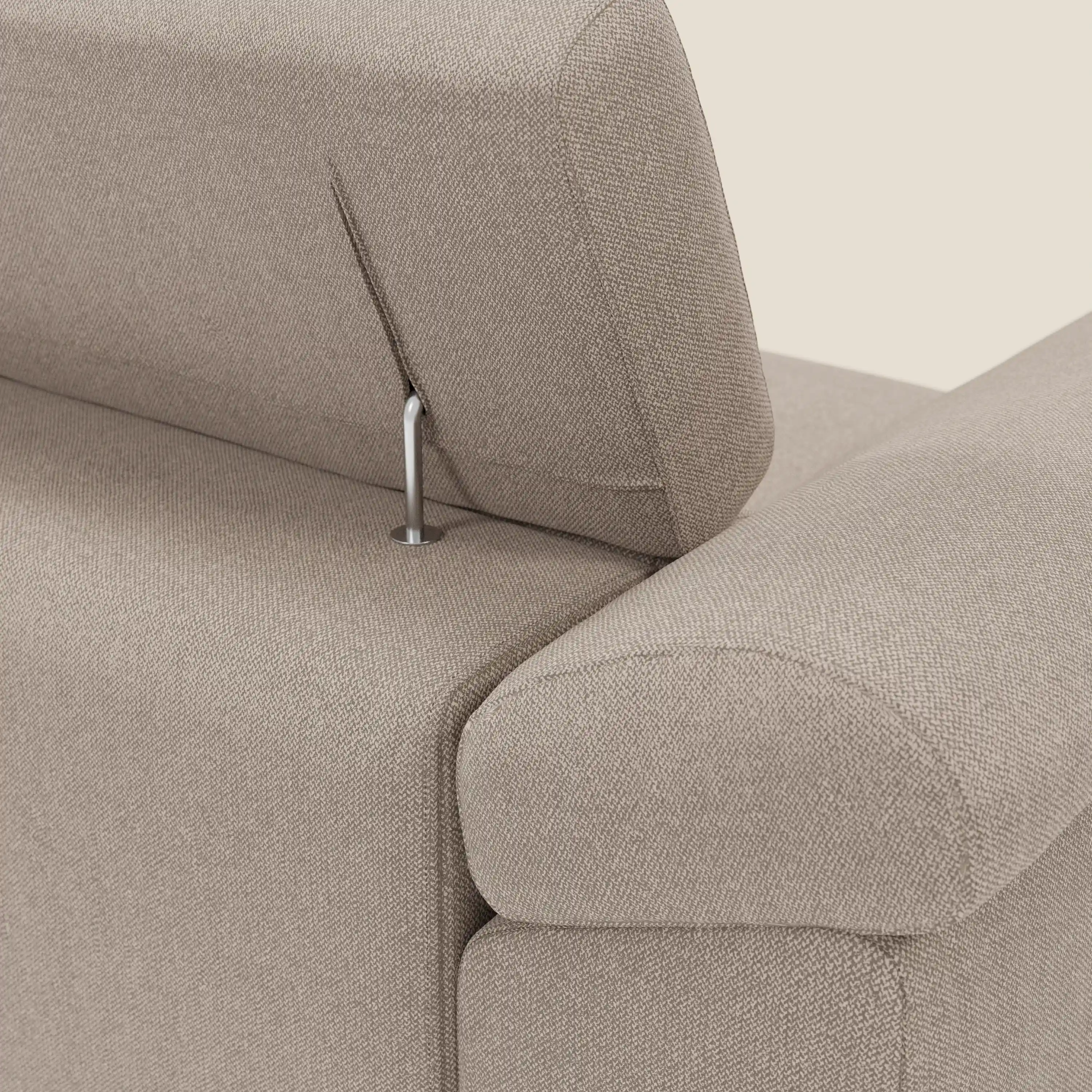 Donatello Canapé d'angle avec assises extensibles accoudoirs avec coffre et têtières en tissu détachable T23 tortora - Image 9