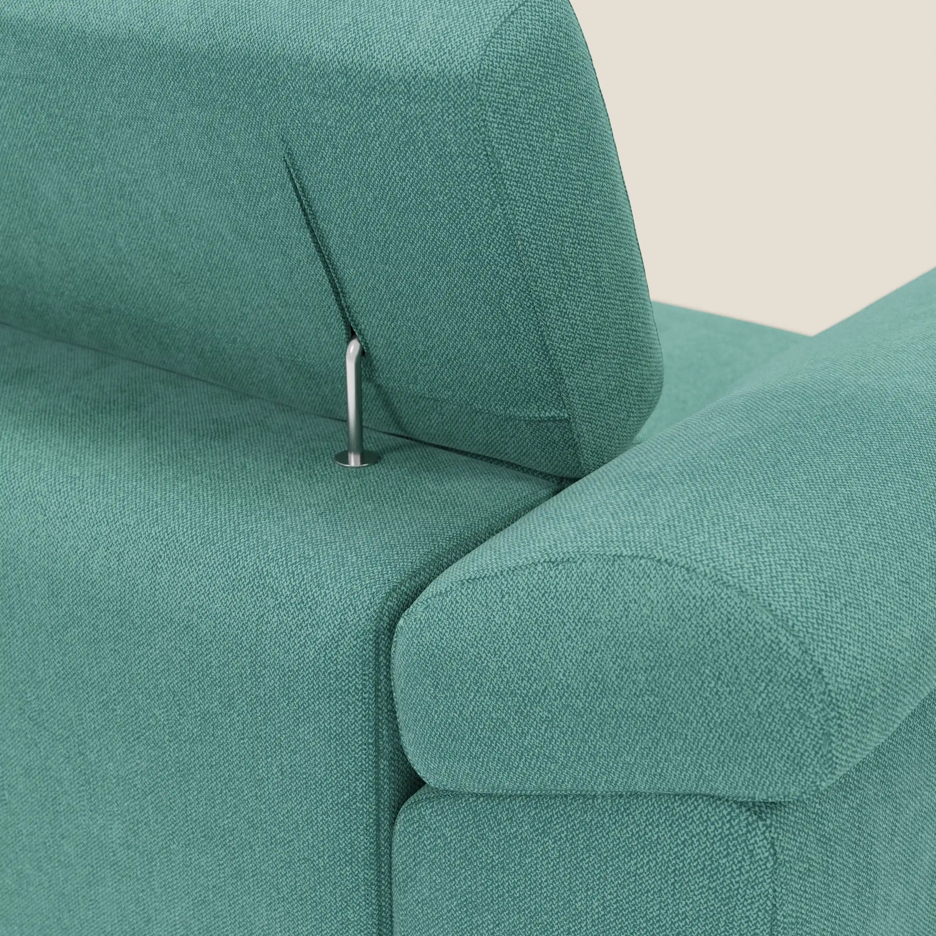 Donatello Canapé d'angle avec assises extensibles accoudoirs avec coffre et têtières en tissu détachable T23 vert aquamarine - Image 9