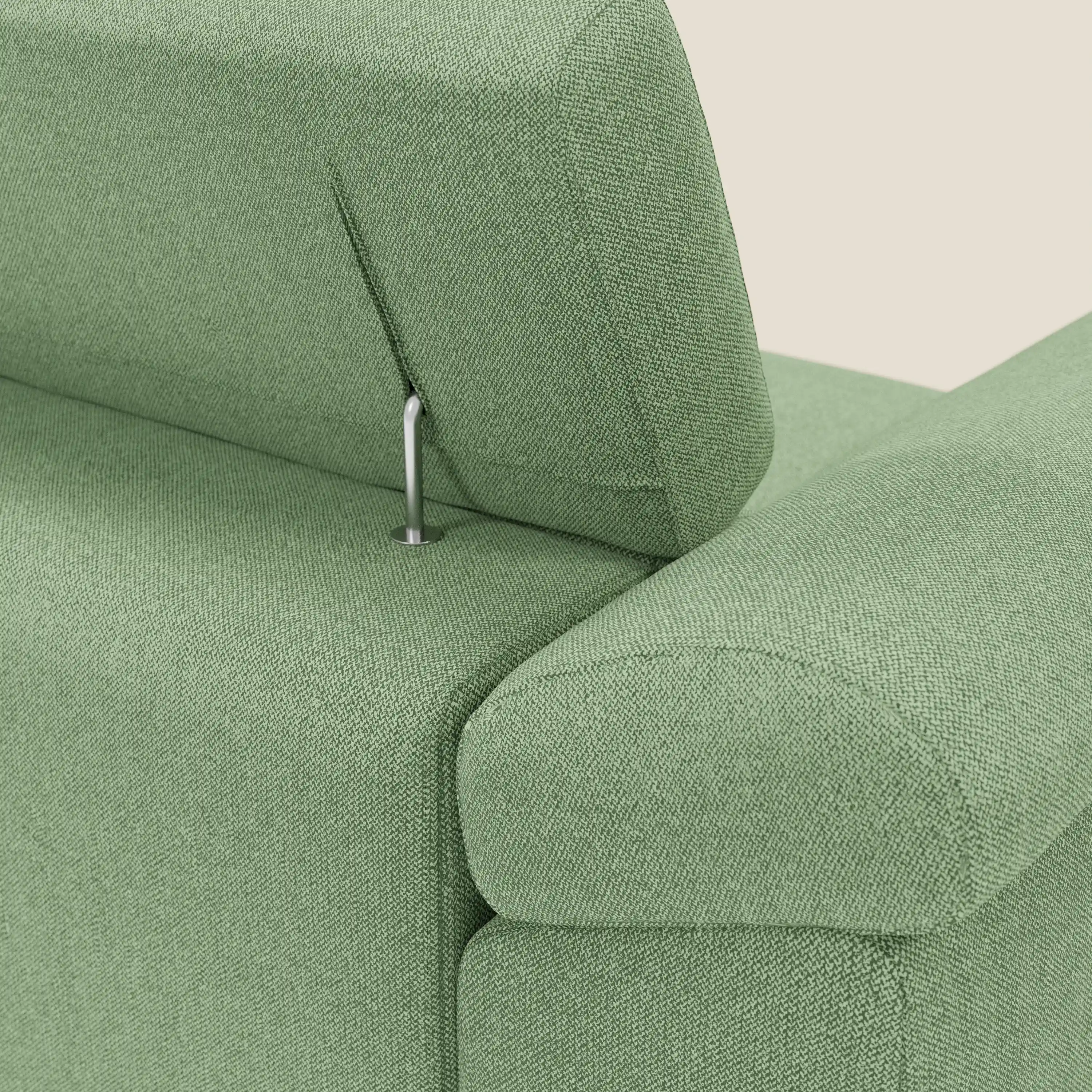 Donatello Canapé d'angle avec assises extensibles accoudoirs avec coffre et têtières en tissu détachable T23 vert menthe - Image 9