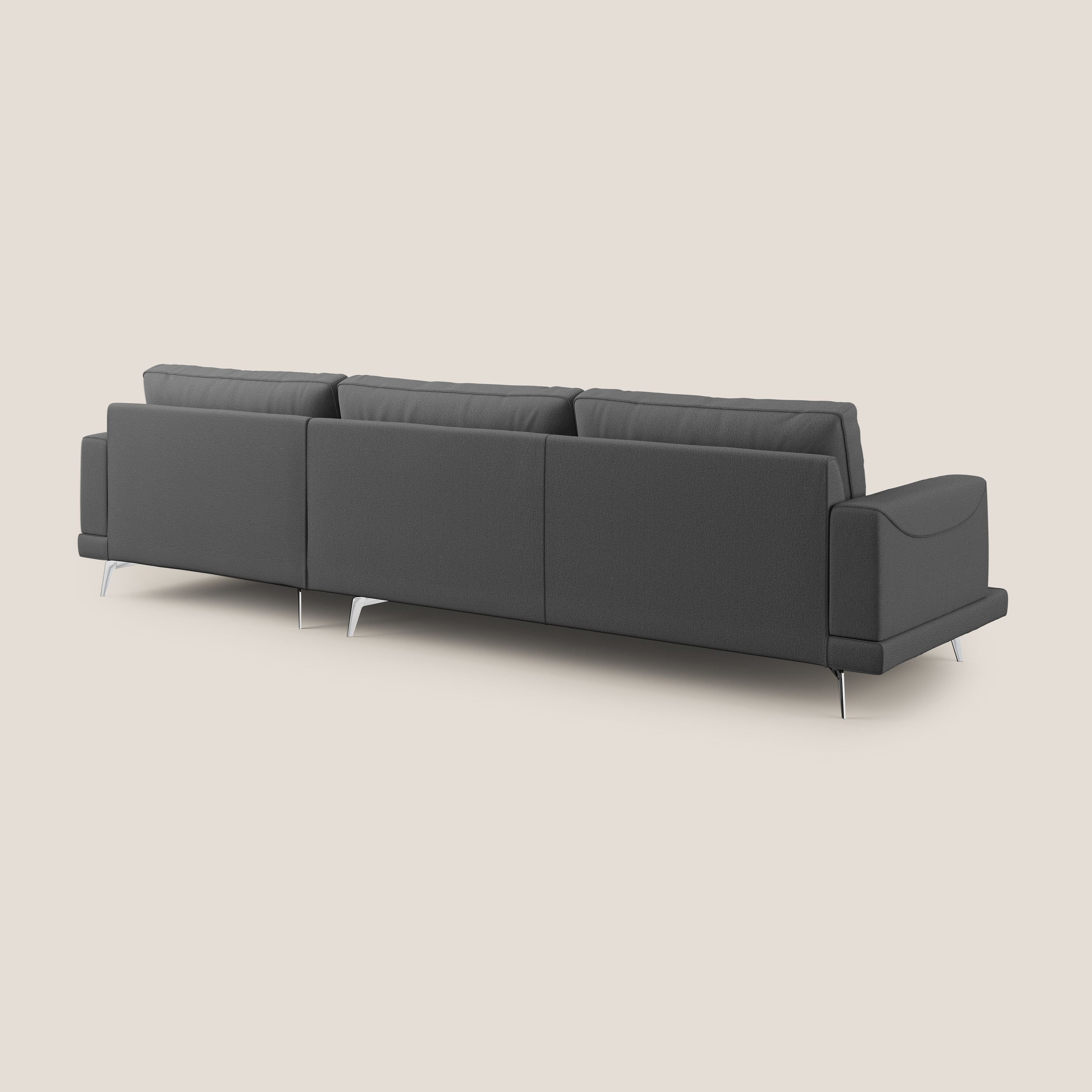Dorian canapé d'angle moderne en tissu doux anti-tache T05 anthracite - Image 4