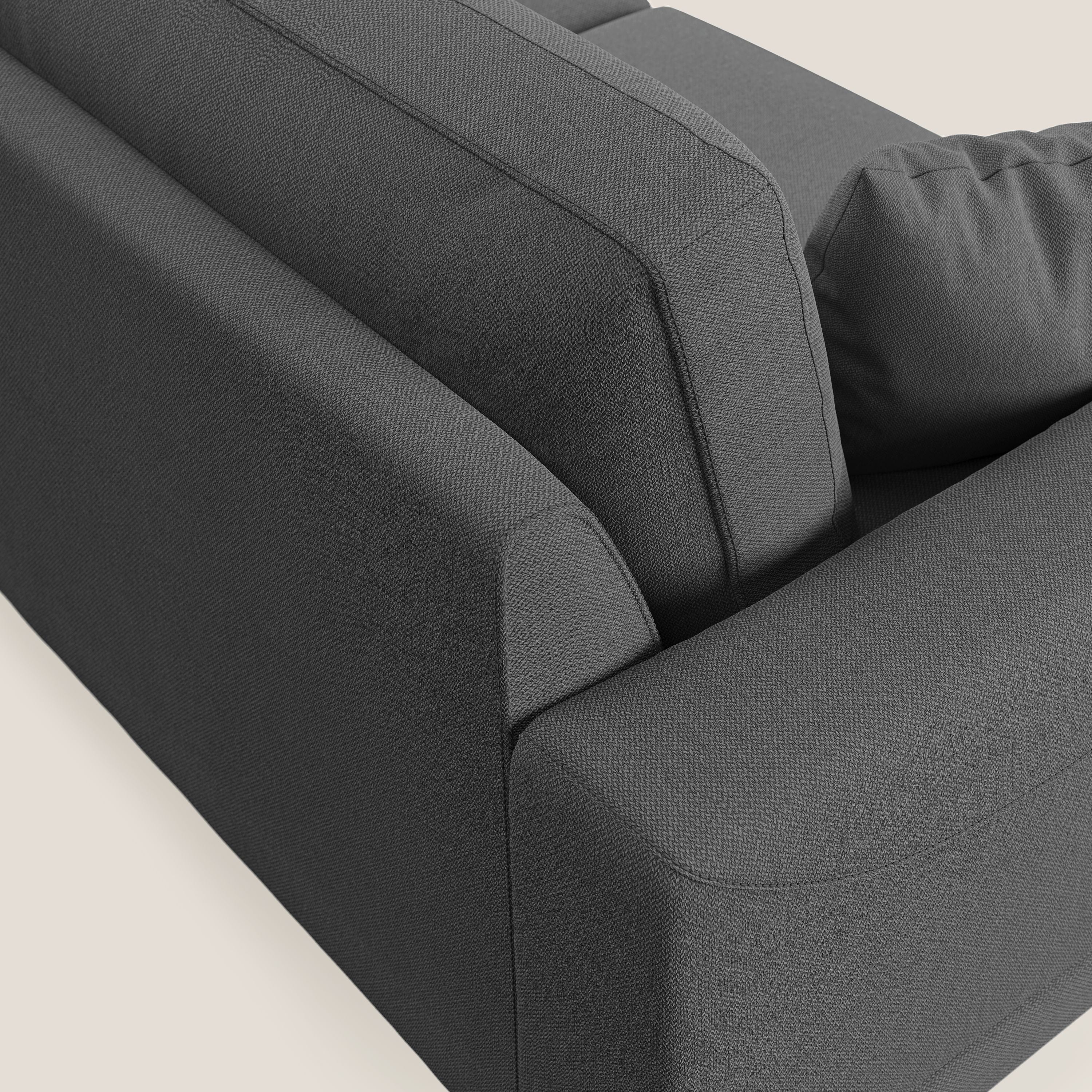 Dorian canapé d'angle moderne en tissu doux anti-tache T05 anthracite - Image 7