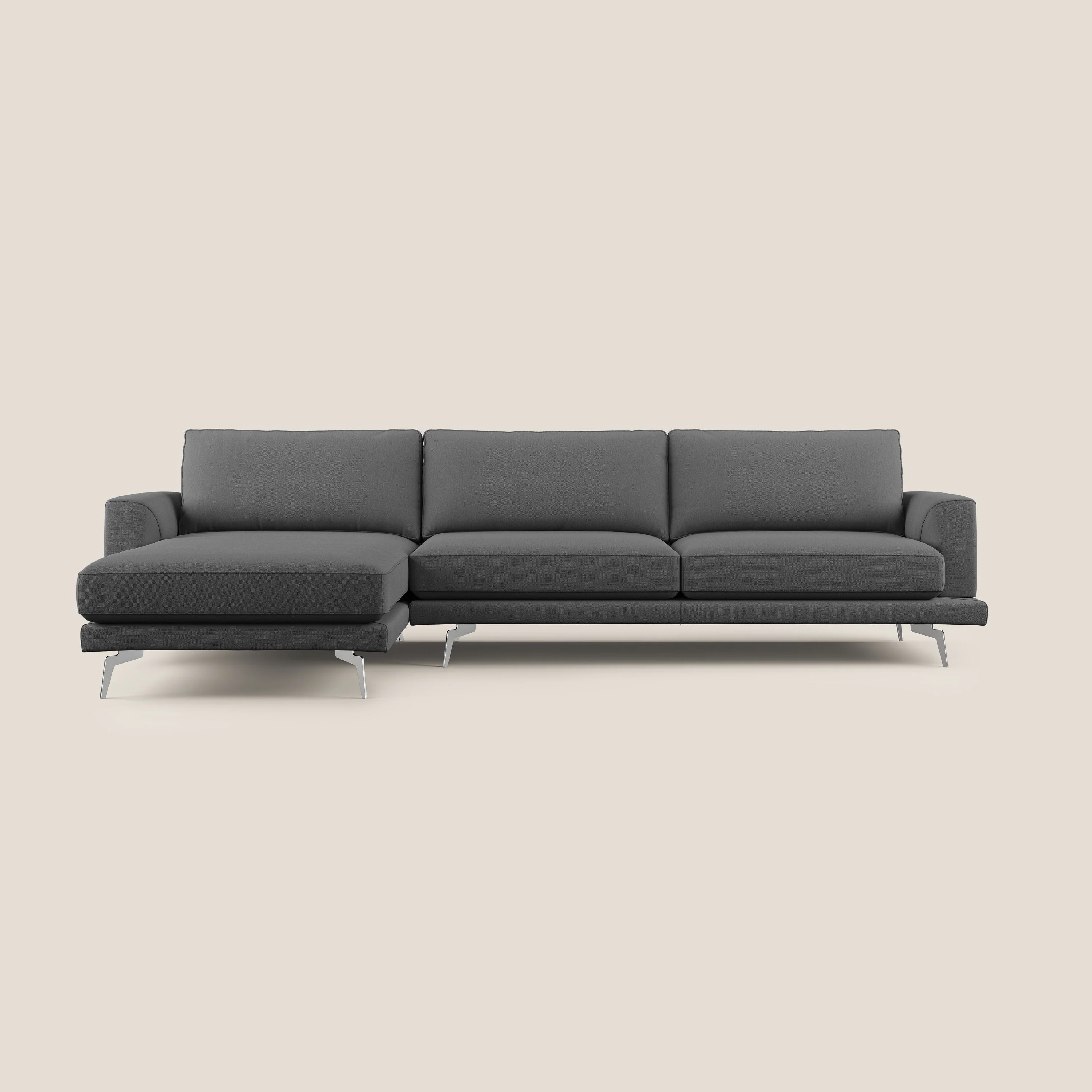 Dorian canapé d'angle moderne en tissu doux anti-tache T05 anthracite - Image 9