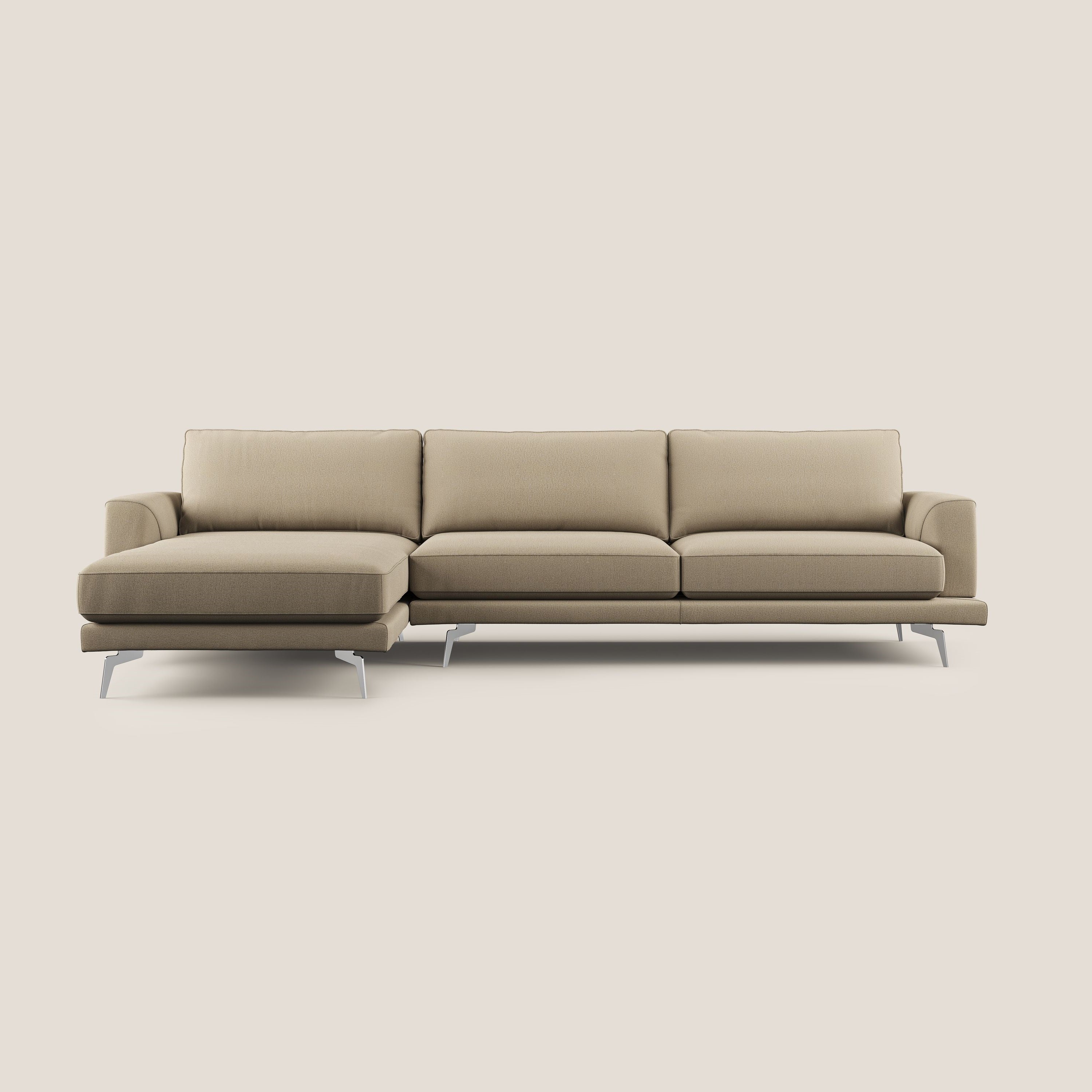 Dorian canapé d'angle moderne en tissu doux anti-tache T05 beige - Image 9