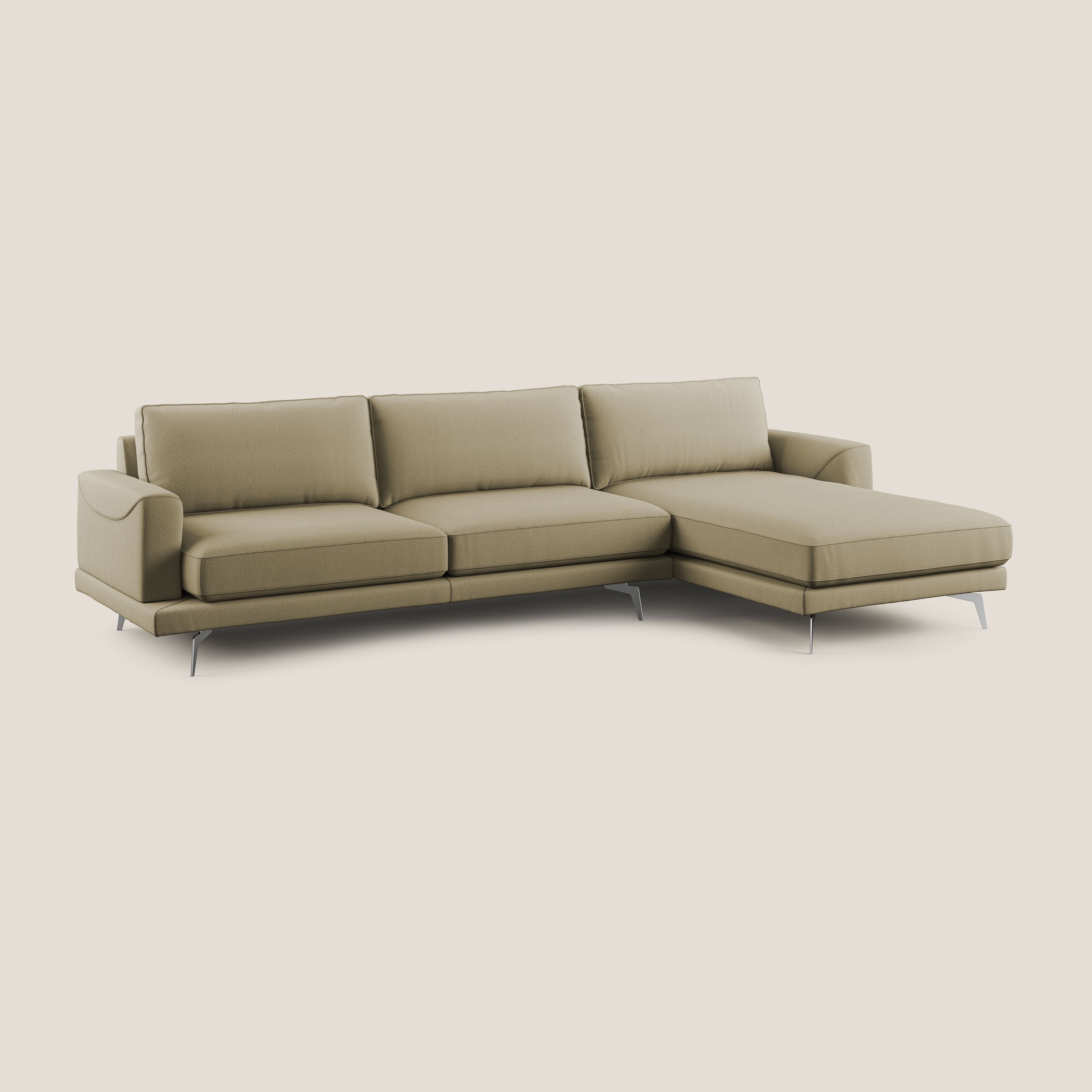 Dorian canapé d'angle moderne en tissu doux anti-tache T05 camel - Image 3