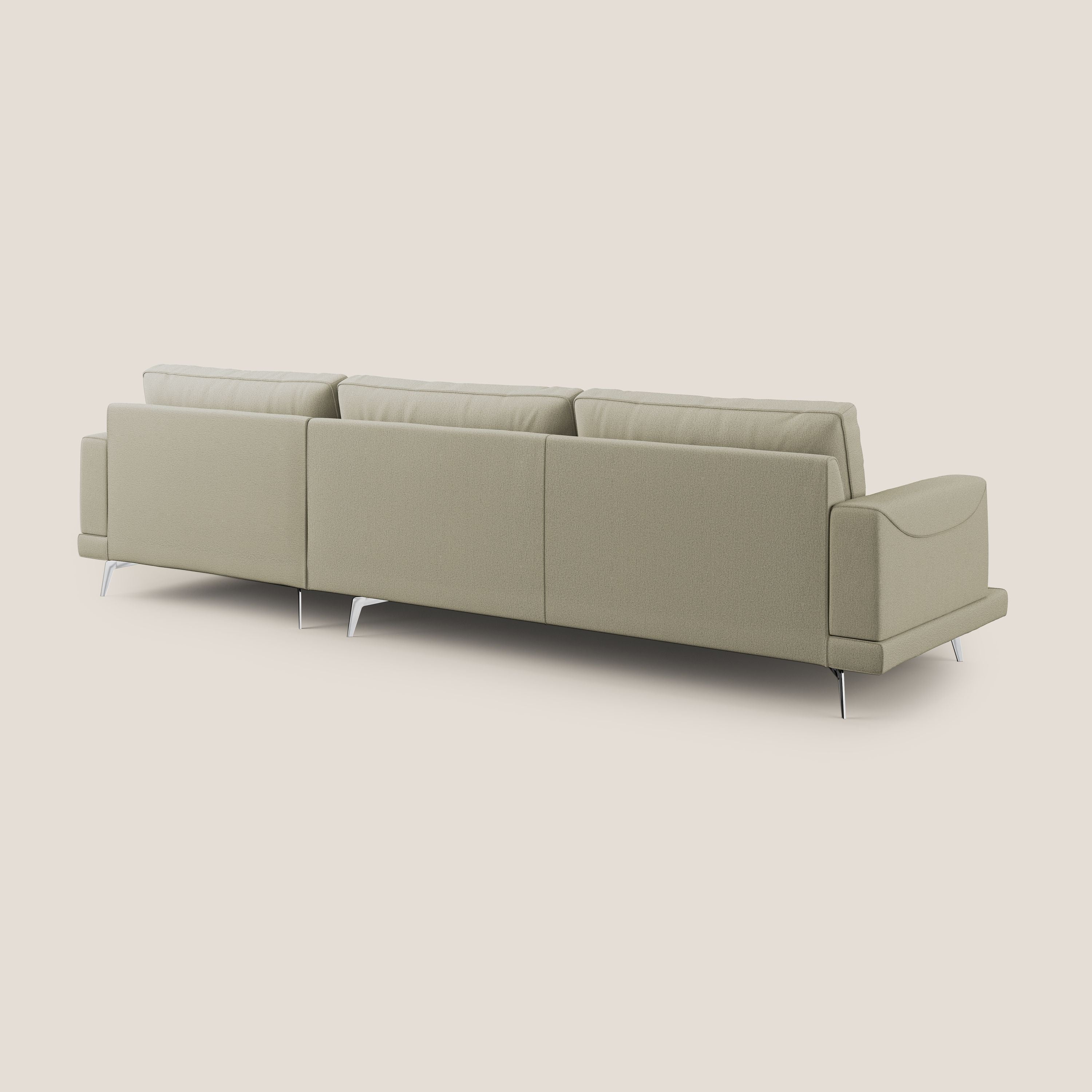 Dorian canapé d'angle moderne en tissu doux anti-tache T05 crème - Image 4