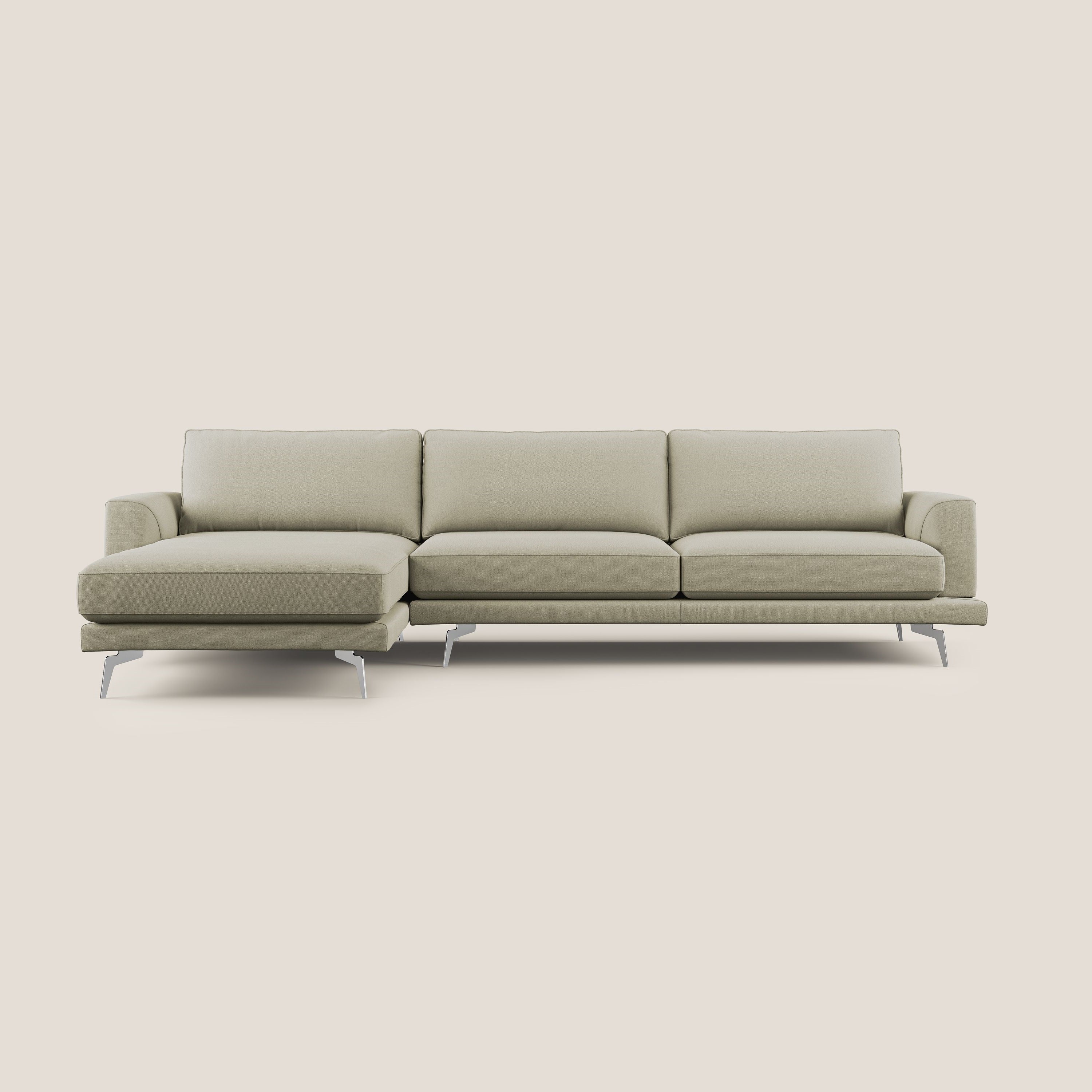 Dorian canapé d'angle moderne en tissu doux anti-tache T05 crème - Image 9
