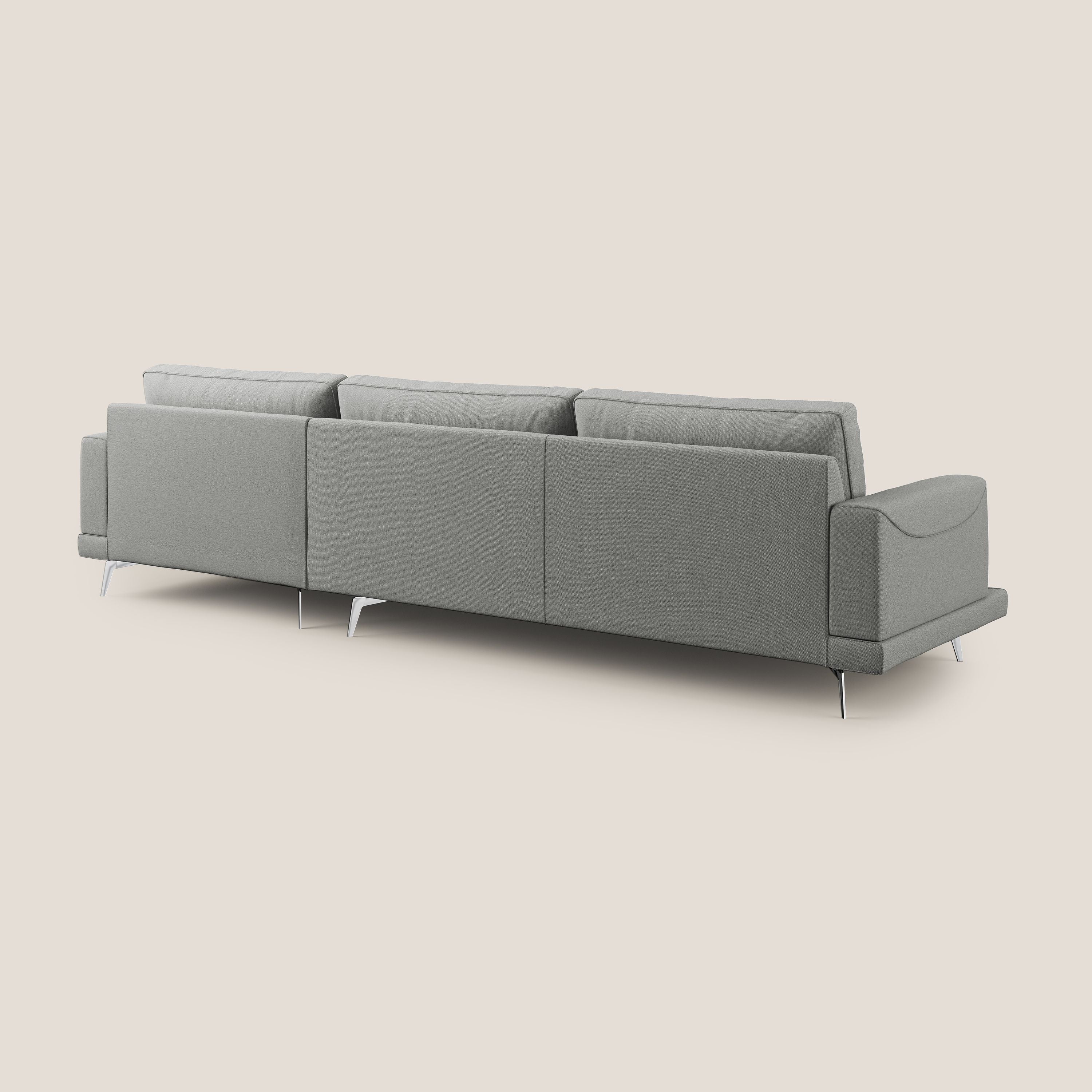 Dorian canapé d'angle moderne en tissu doux anti-tache T05 gris - Image 4