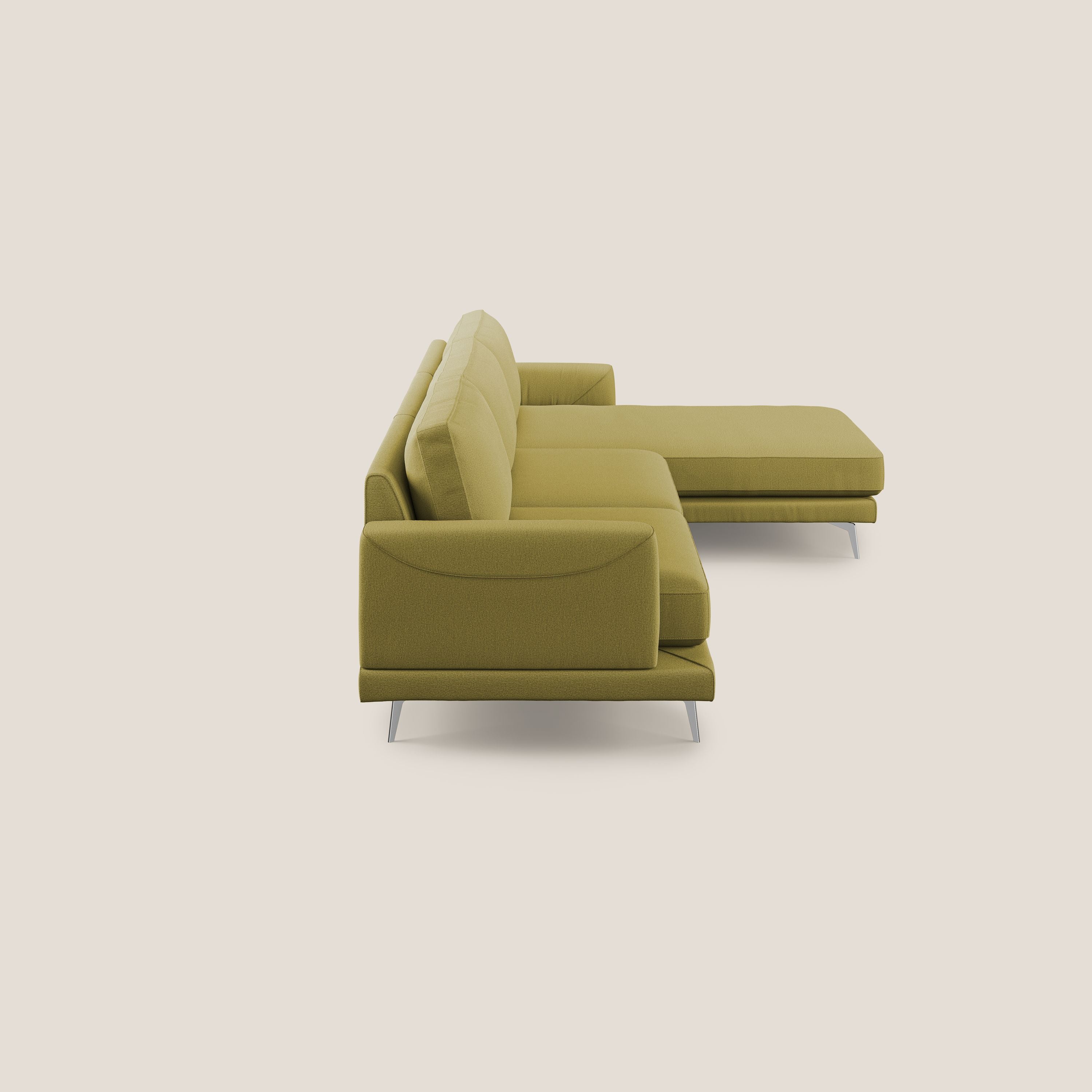Dorian canapé d'angle moderne en tissu doux anti-tache T05 jaune - Image 3