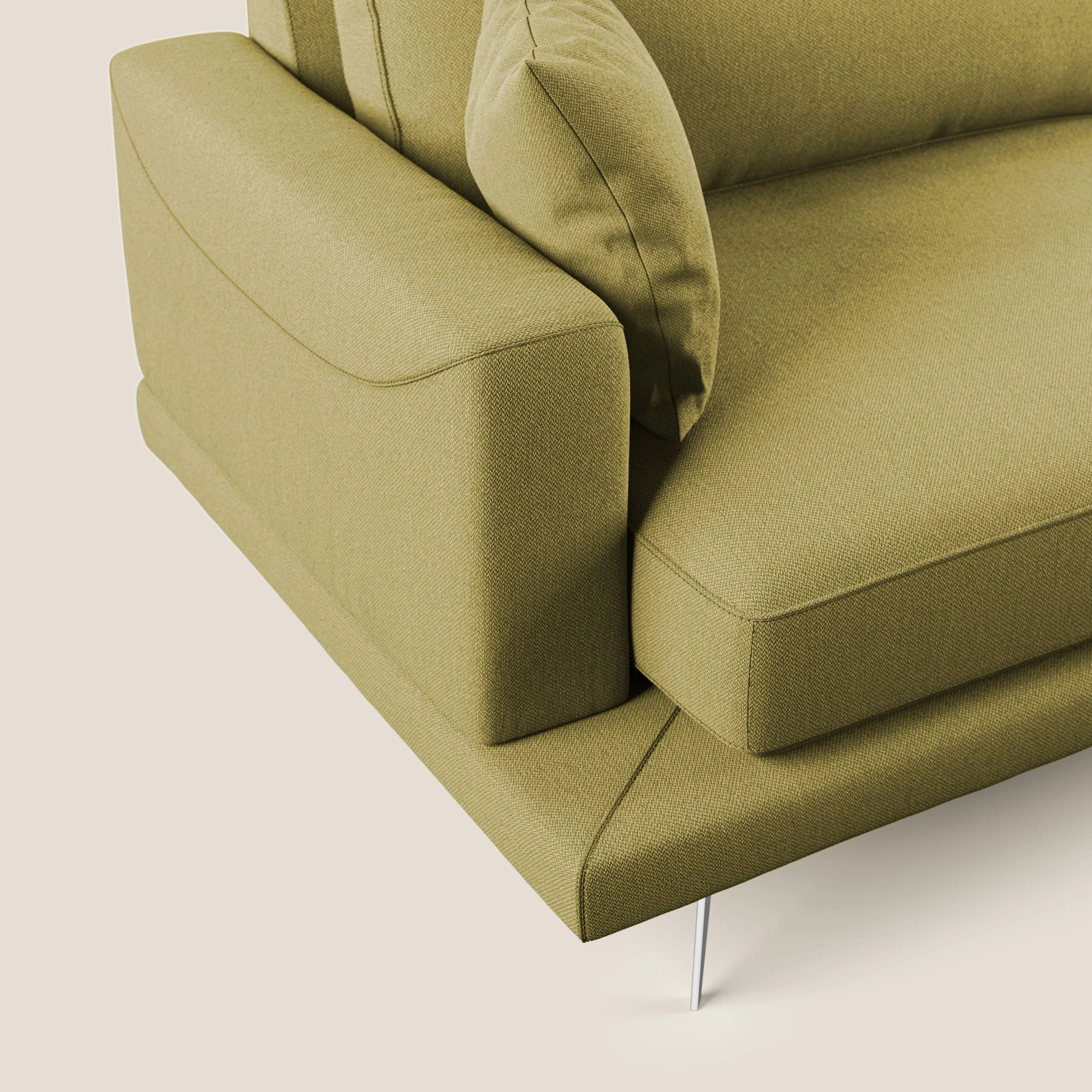 Dorian canapé d'angle moderne en tissu doux anti-tache T05 jaune - Image 5