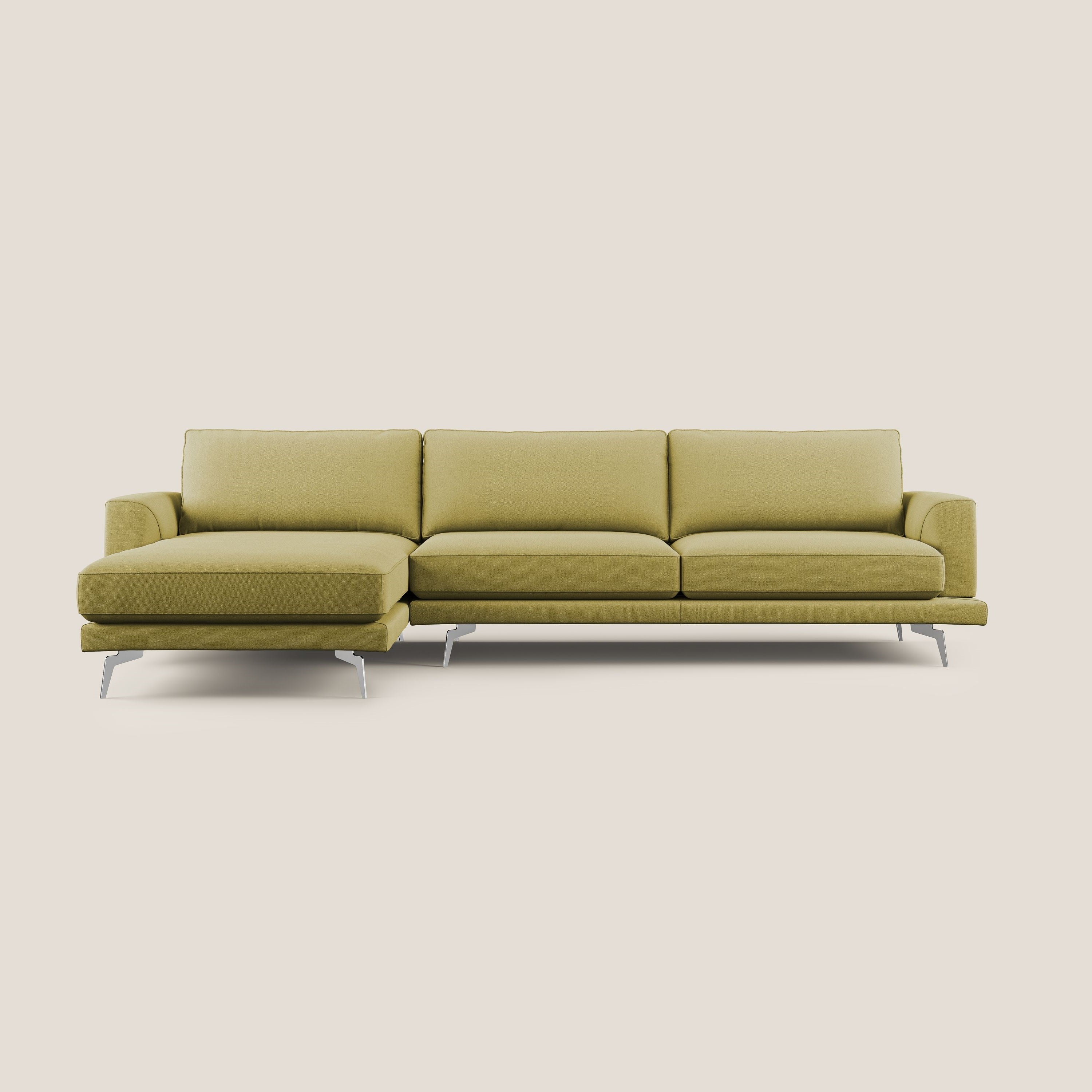 Dorian canapé d'angle moderne en tissu doux anti-tache T05 jaune - Image 9