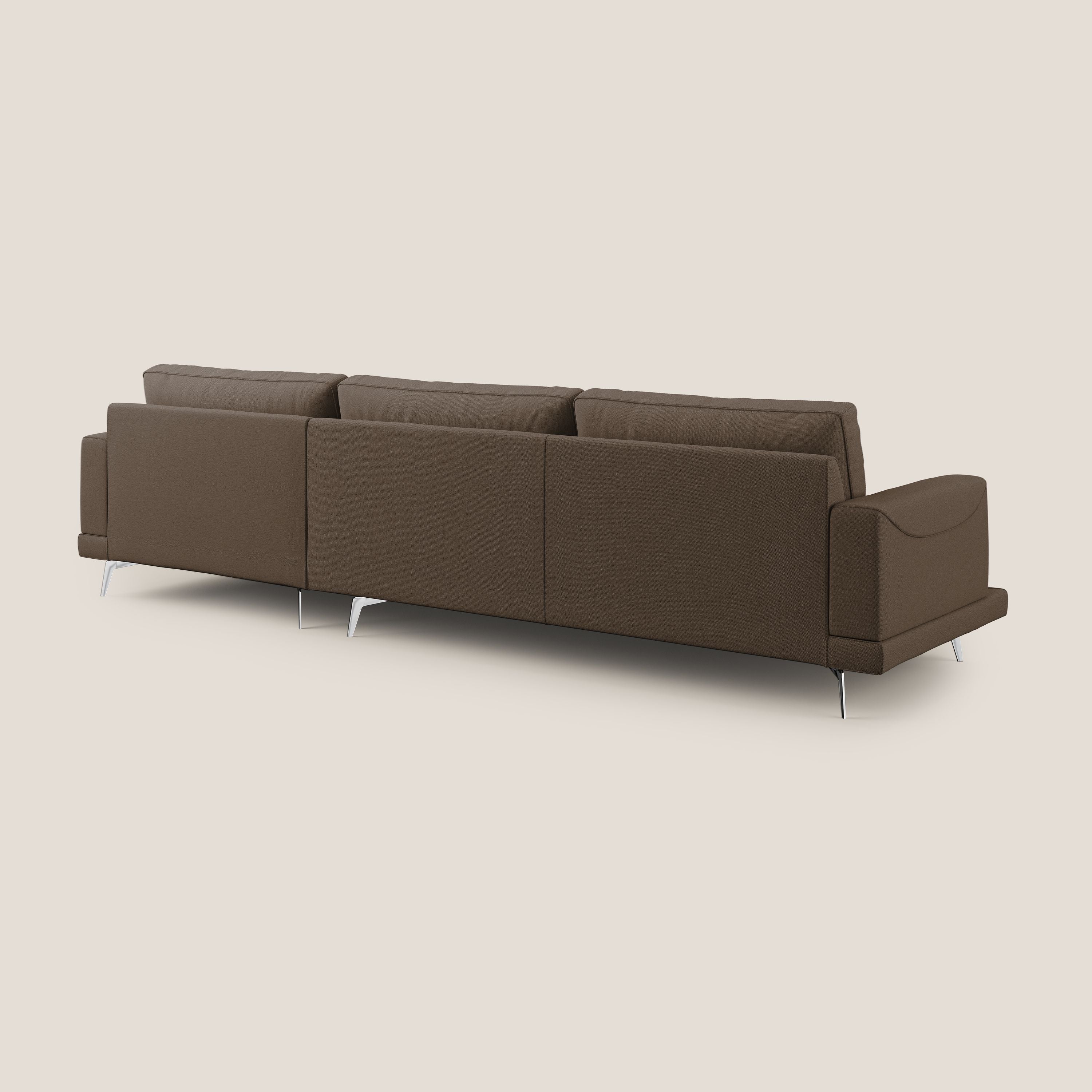 Dorian canapé d'angle moderne en tissu doux anti-tache T05 marron - Image 4