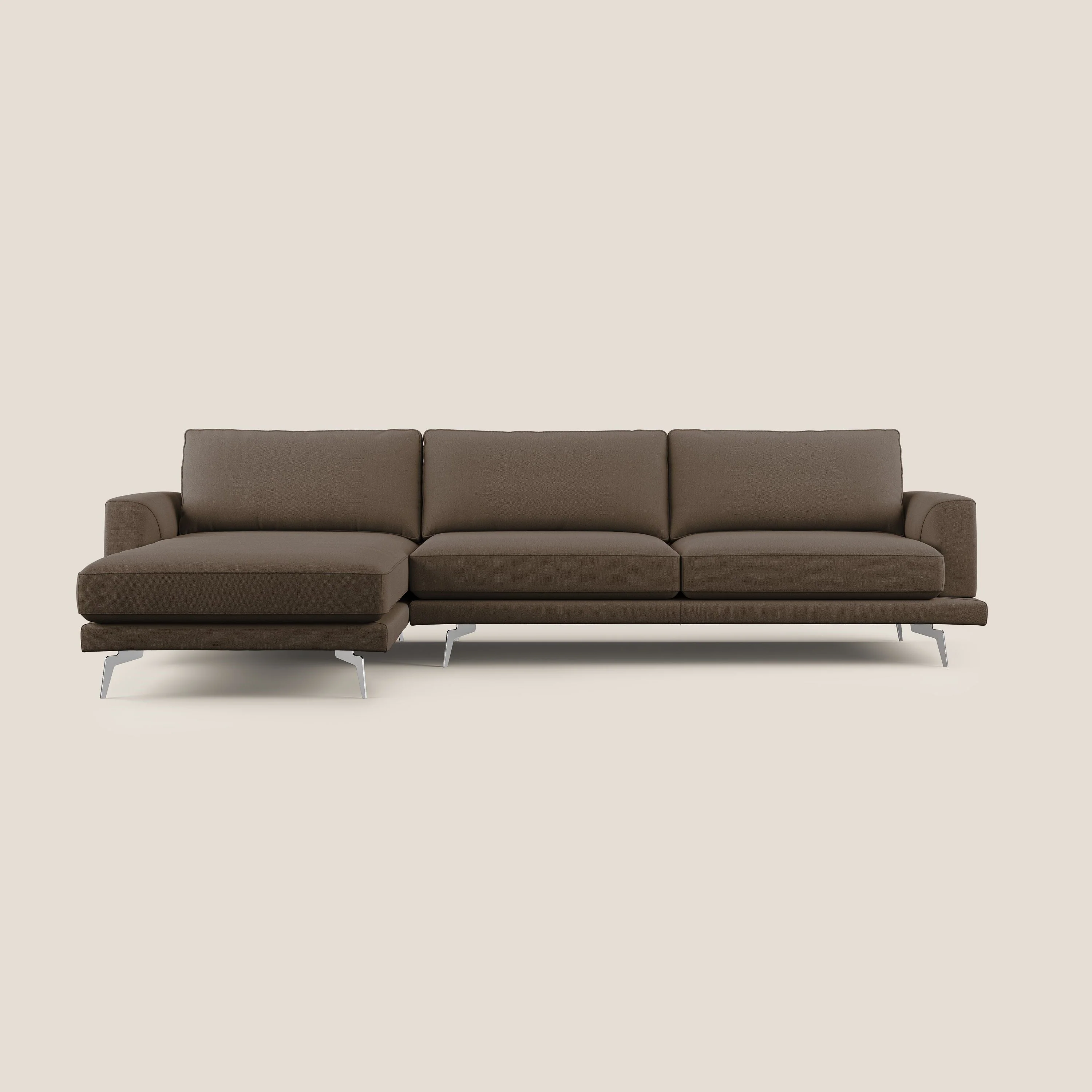 Dorian canapé d'angle moderne en tissu doux anti-tache T05 marron - Image 9