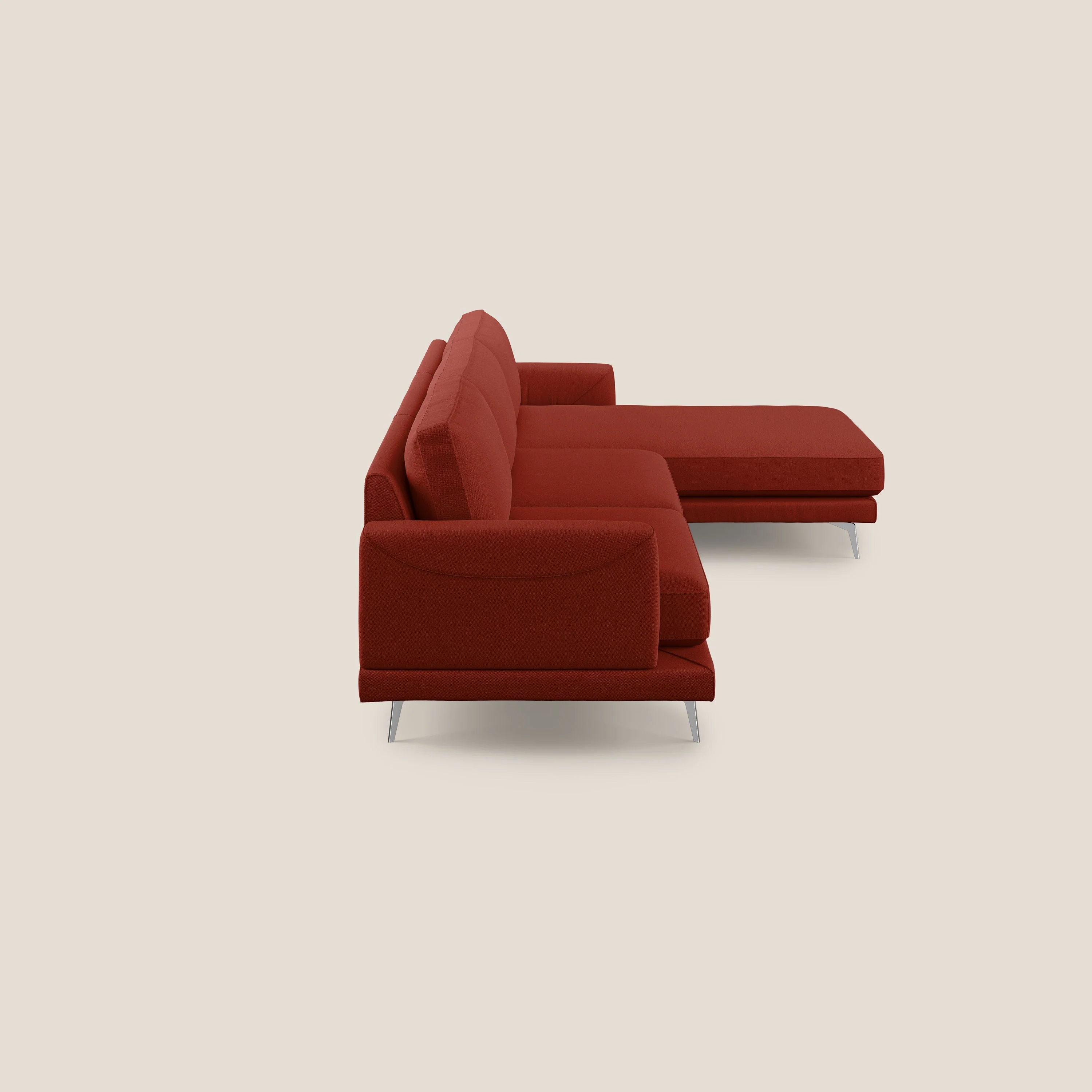 Dorian canapé d'angle moderne en tissu doux anti-tache T05 rouge - Image 3
