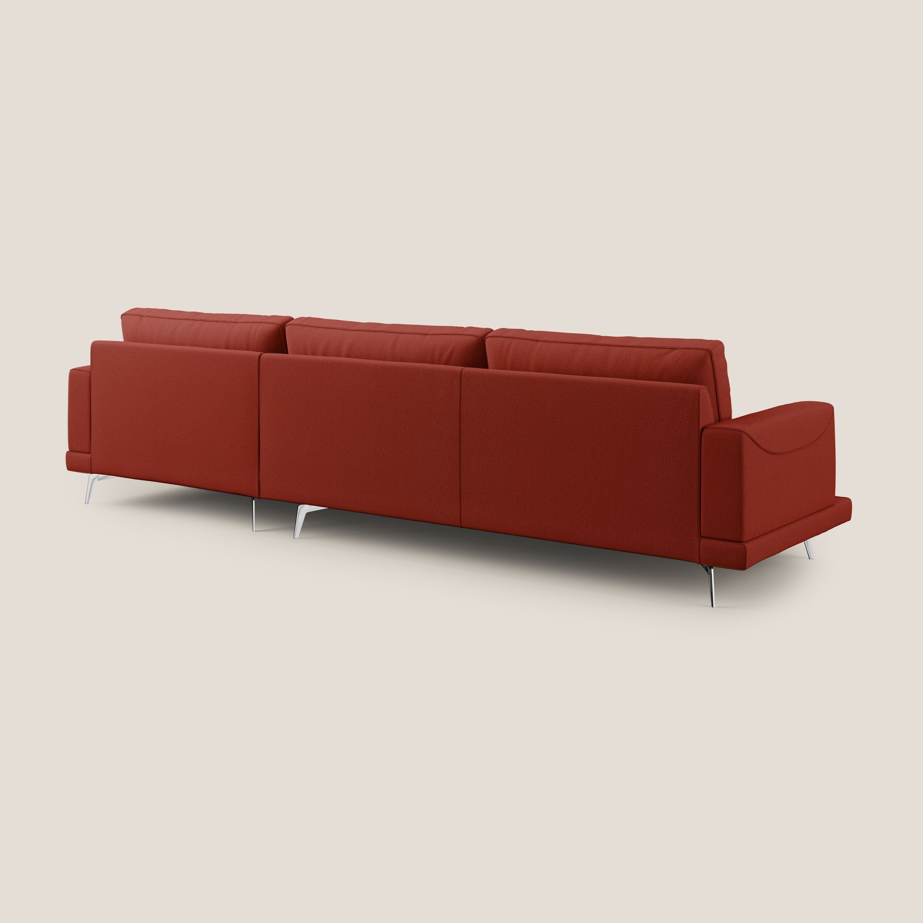 Dorian canapé d'angle moderne en tissu doux anti-tache T05 rouge - Image 4