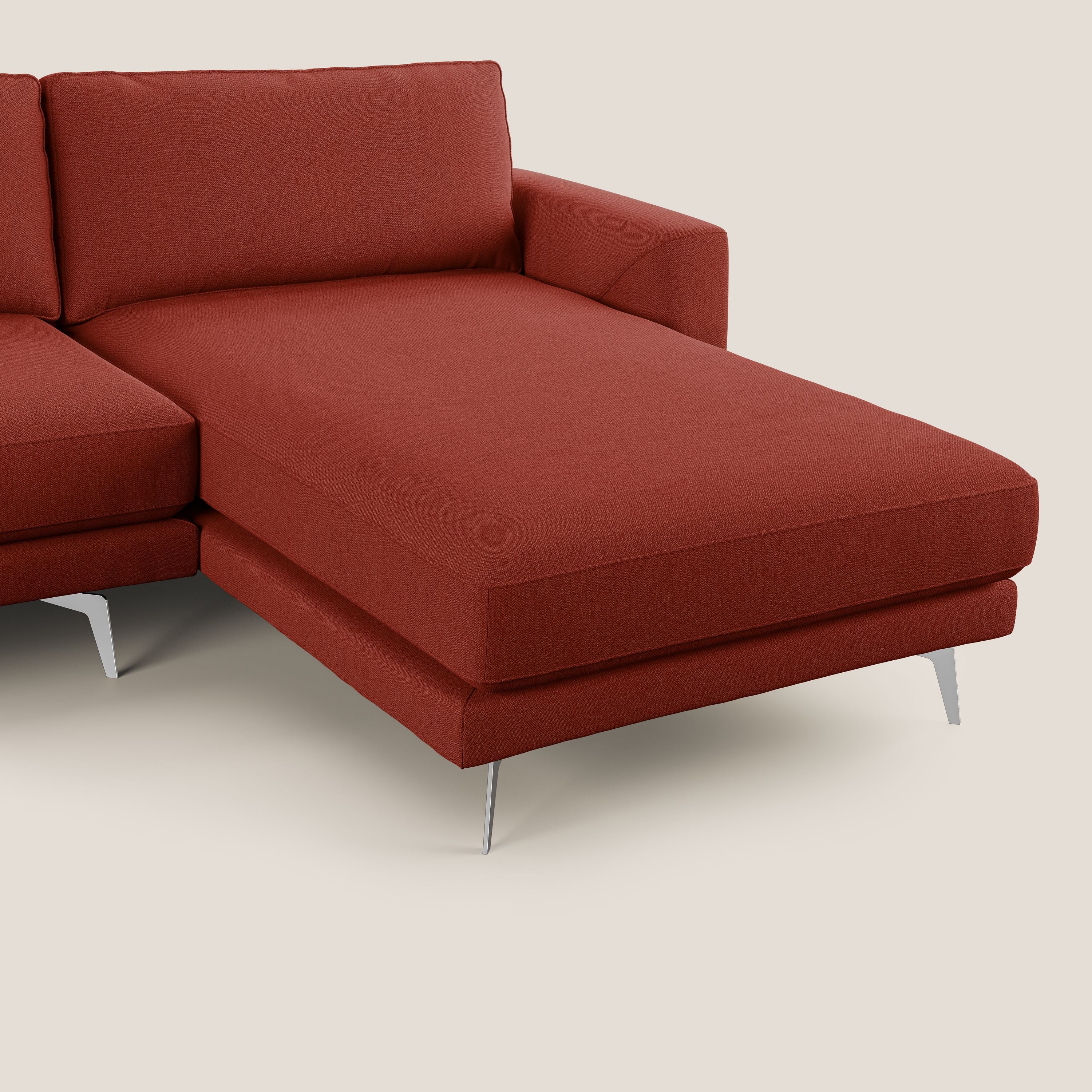 Dorian canapé d'angle moderne en tissu doux anti-tache T05 rouge - Image 8