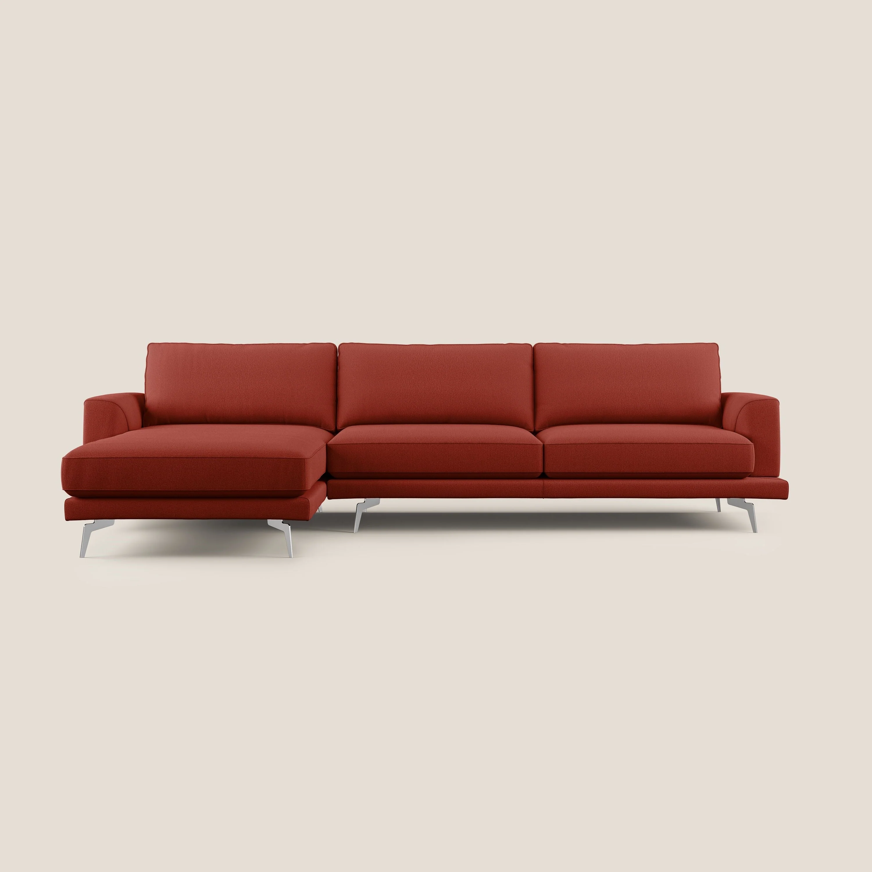 Dorian canapé d'angle moderne en tissu doux anti-tache T05 rouge - Image 9
