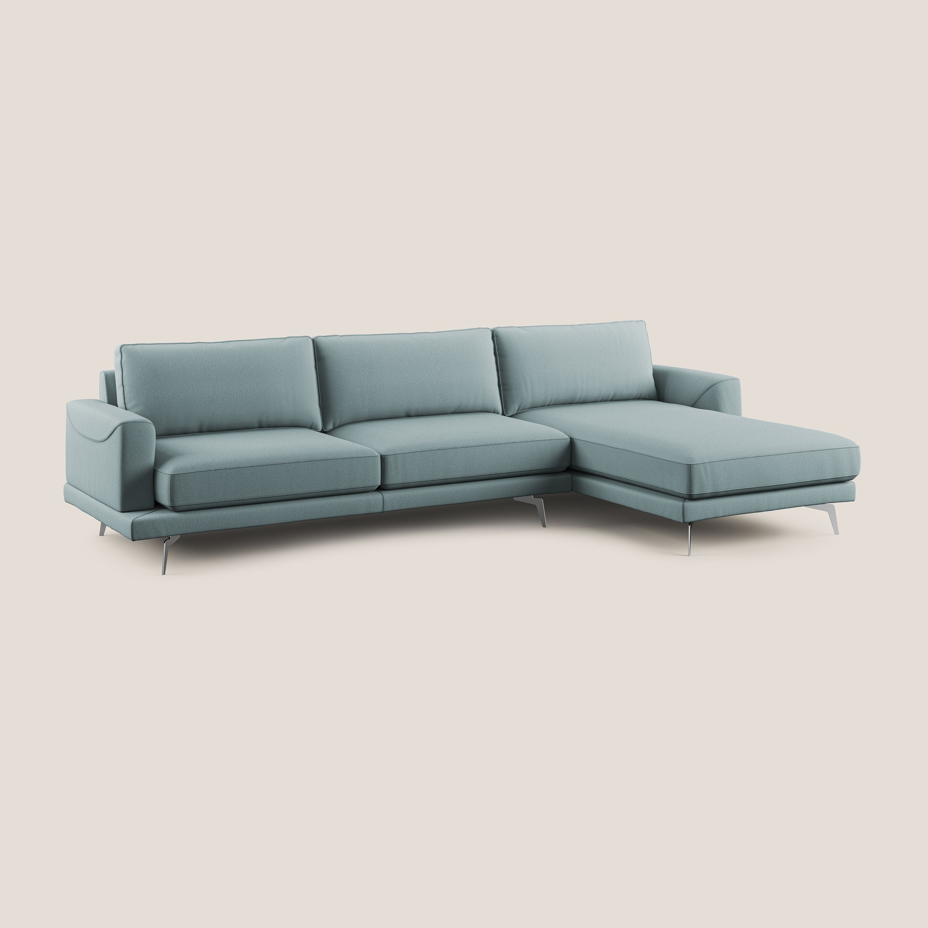 Dorian canapé d'angle moderne en tissu doux anti-tache T05 sucre glace - Image 2
