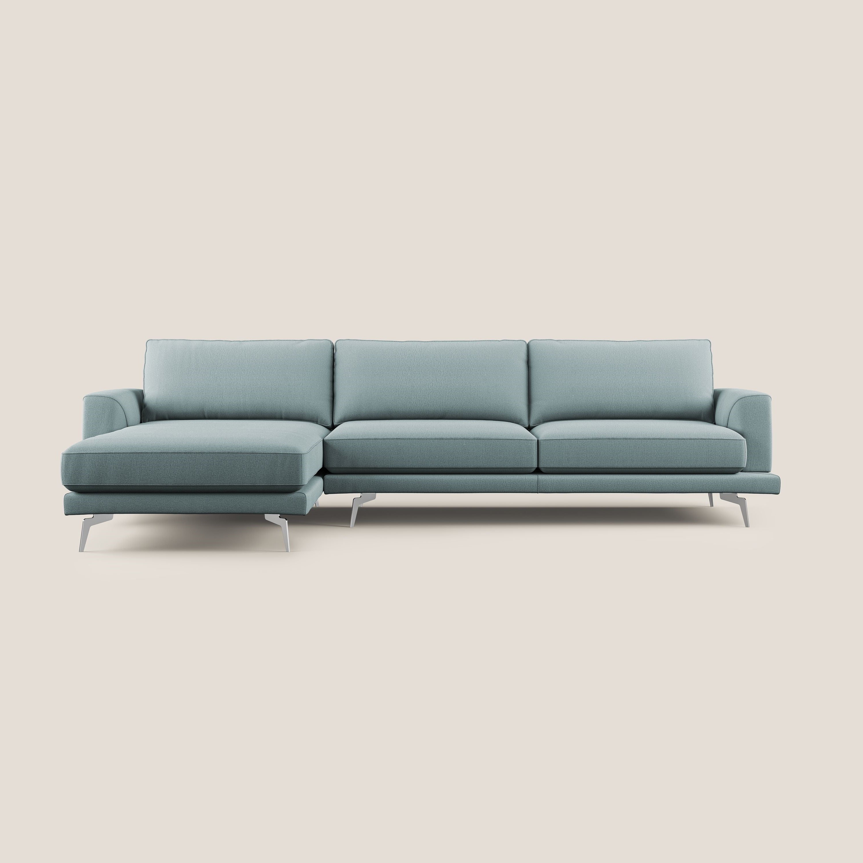 Dorian canapé d'angle moderne en tissu doux anti-tache T05 sucre glace - Image 9