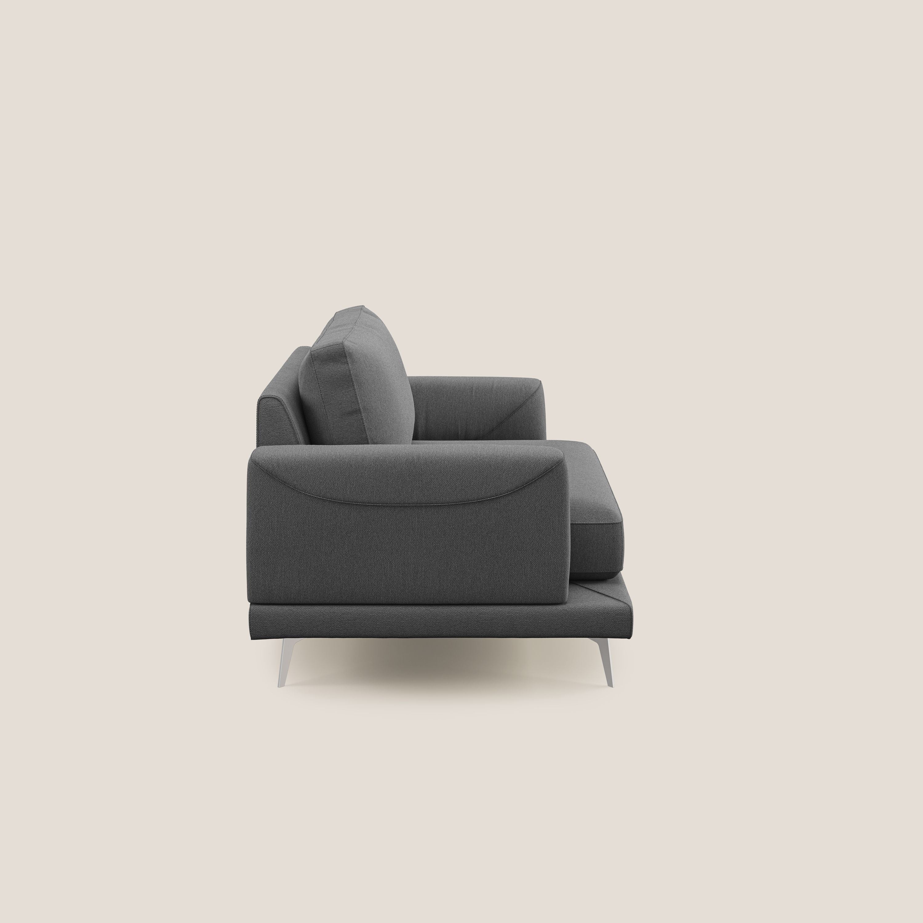 Dorian fauteuil moderne en tissu doux anti-tache T05 anthracite - Image 3