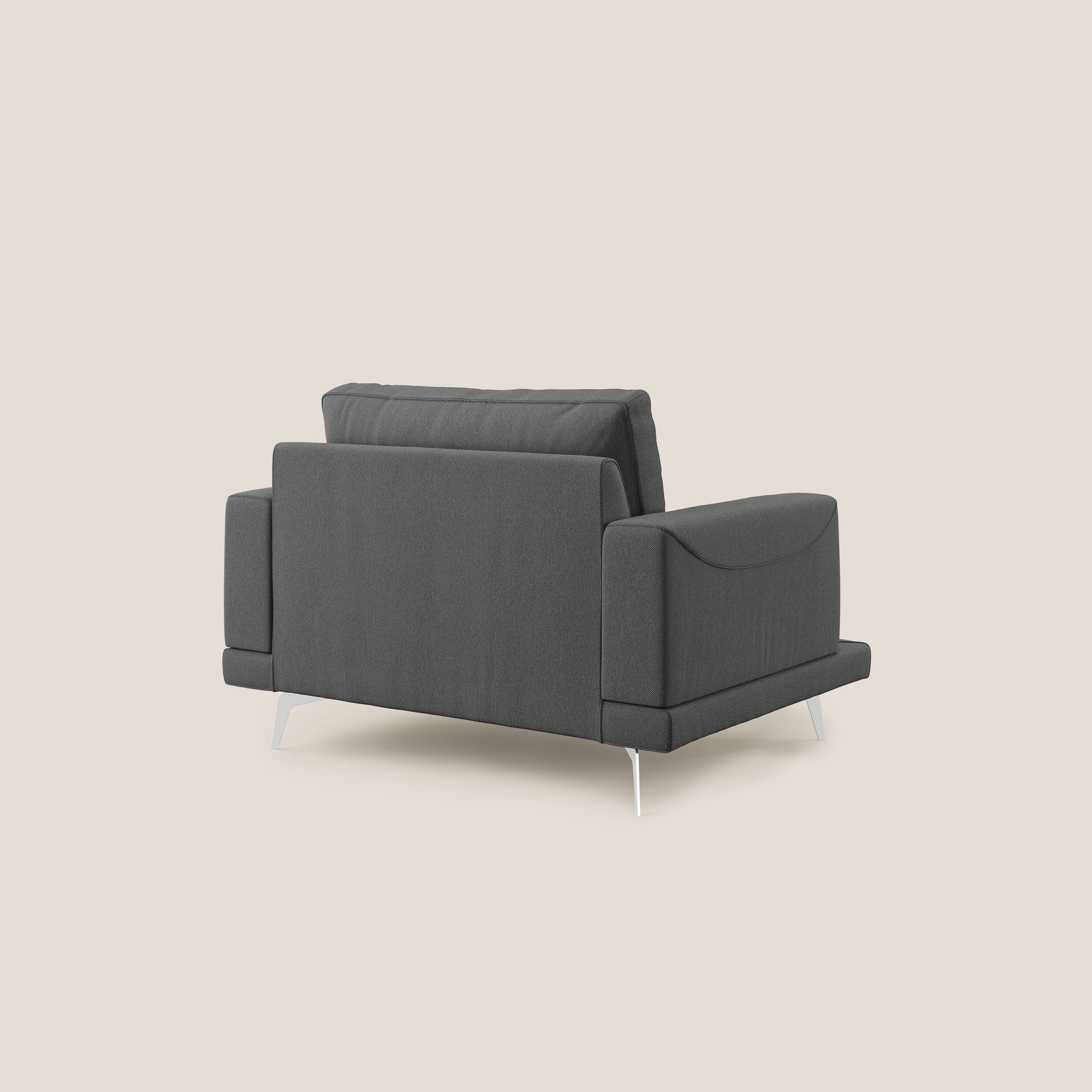 Dorian fauteuil moderne en tissu doux anti-tache T05 anthracite - Image 4