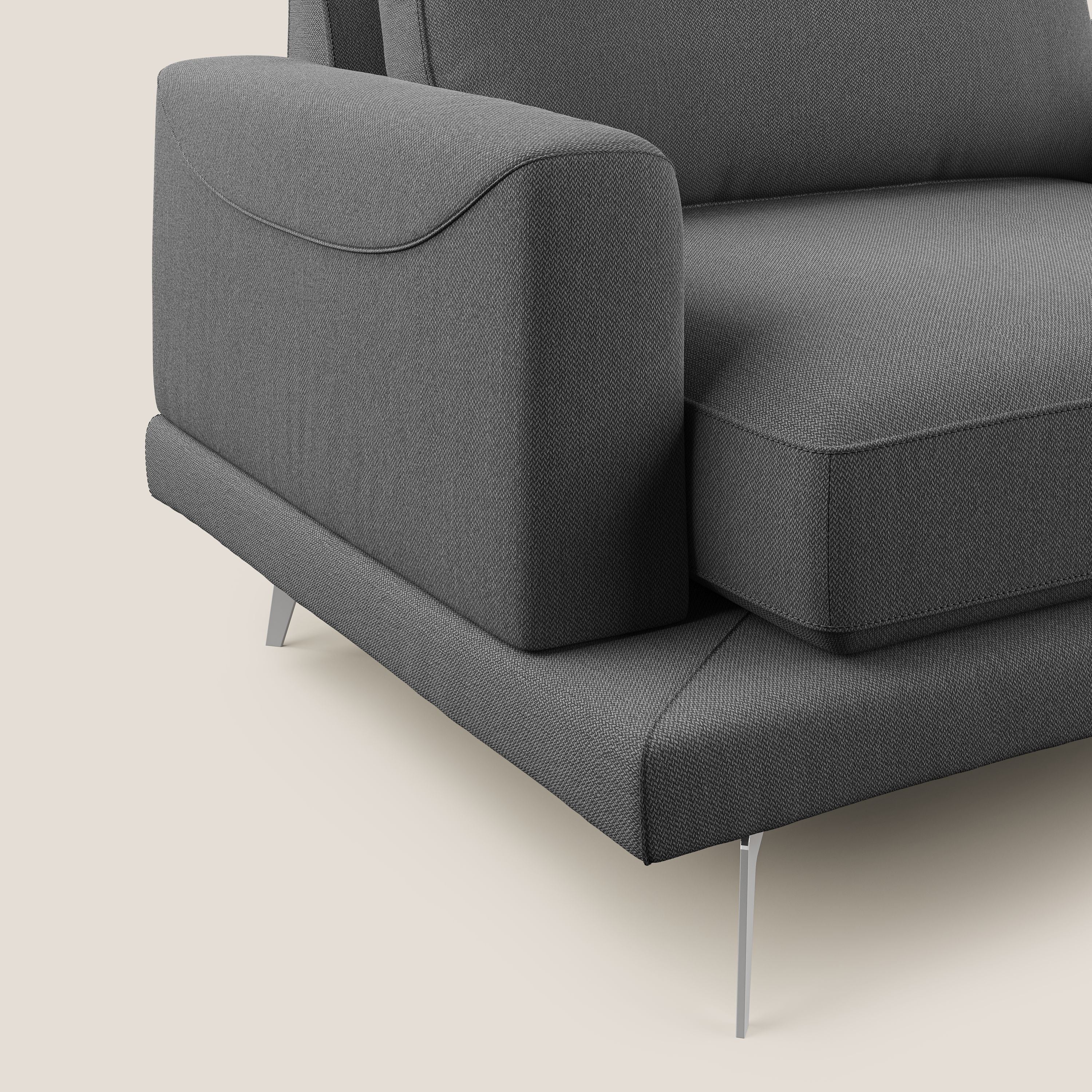 Dorian fauteuil moderne en tissu doux anti-tache T05 anthracite - Image 5