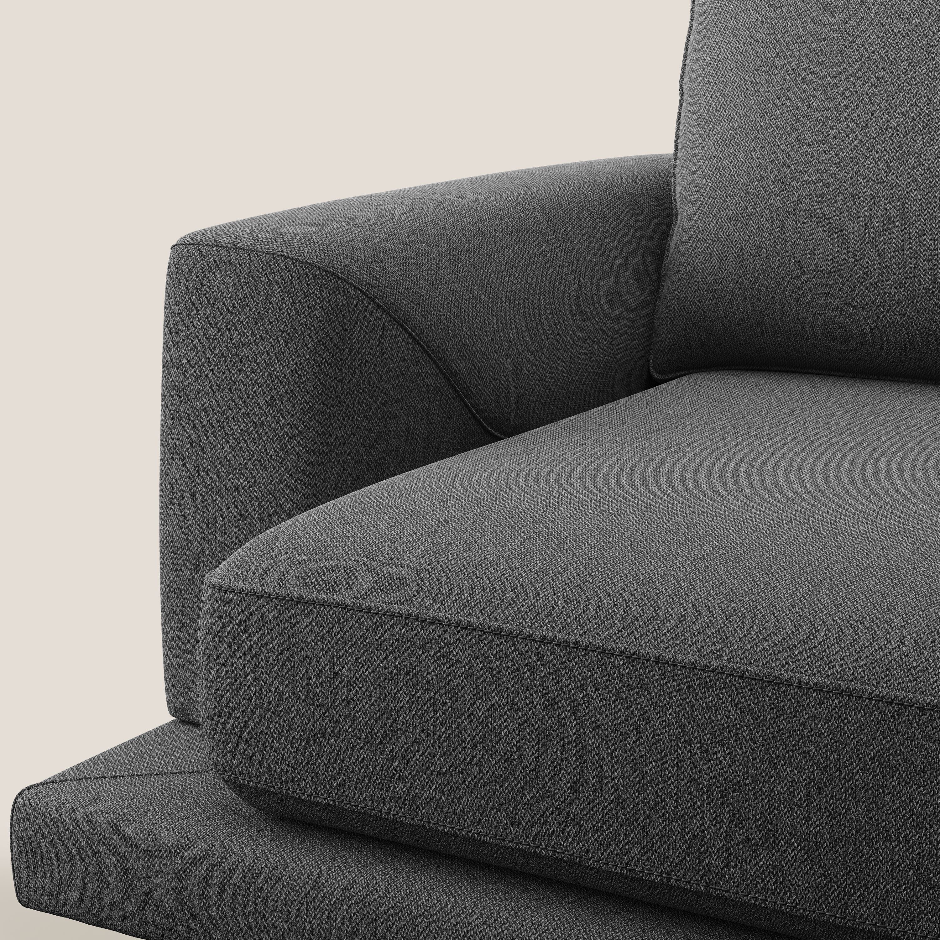 Dorian fauteuil moderne en tissu doux anti-tache T05 anthracite - Image 7