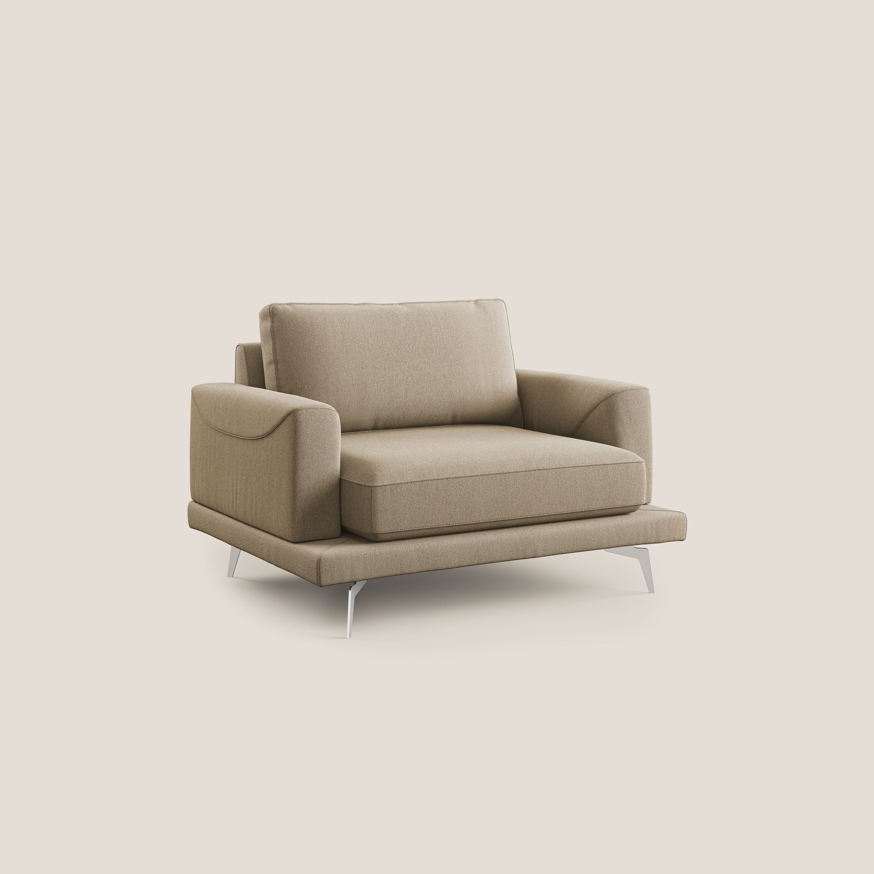 Dorian fauteuil moderne en tissu doux anti-tache T05 beige - Image 2