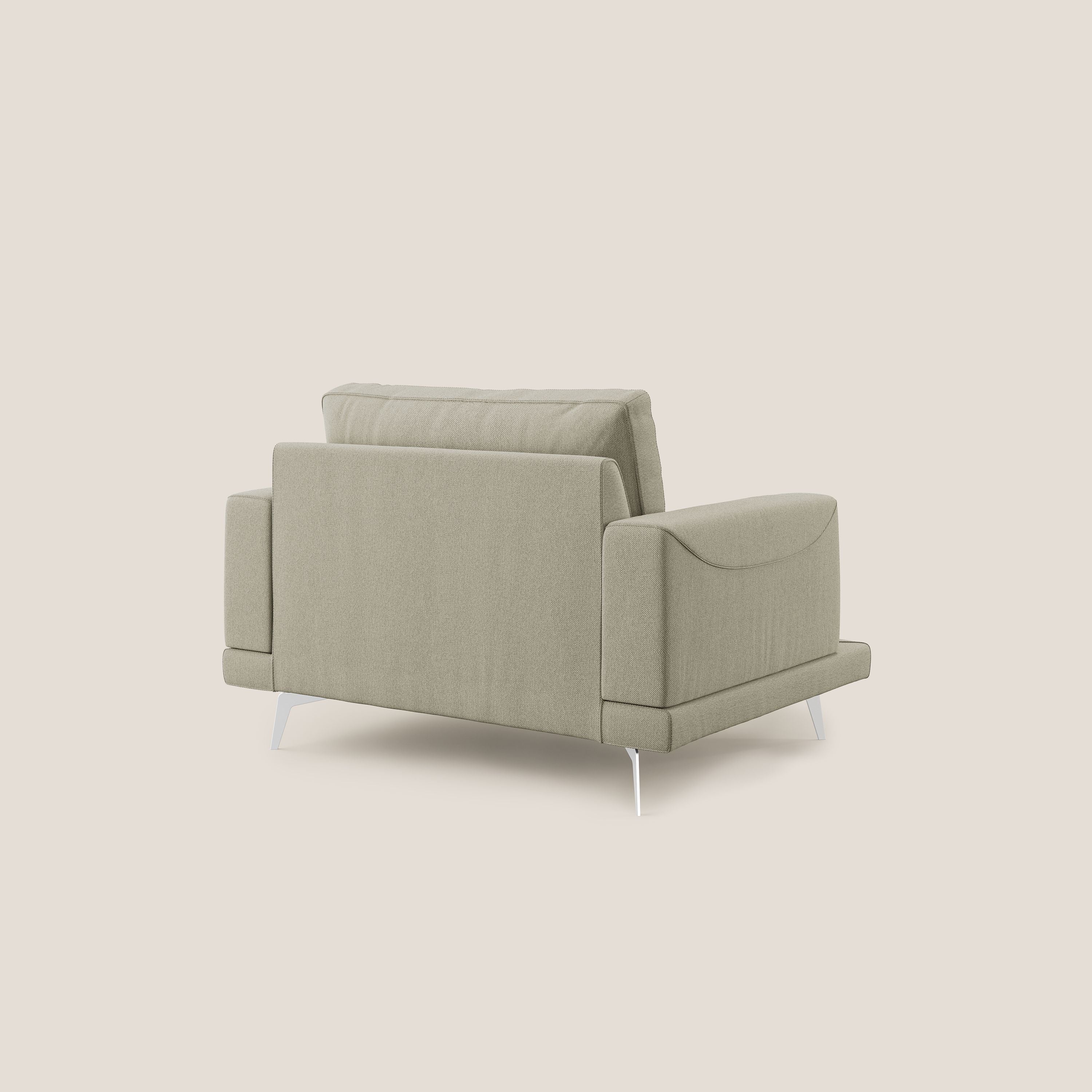 Dorian fauteuil moderne en tissu doux anti-tache T05 crème - Image 4