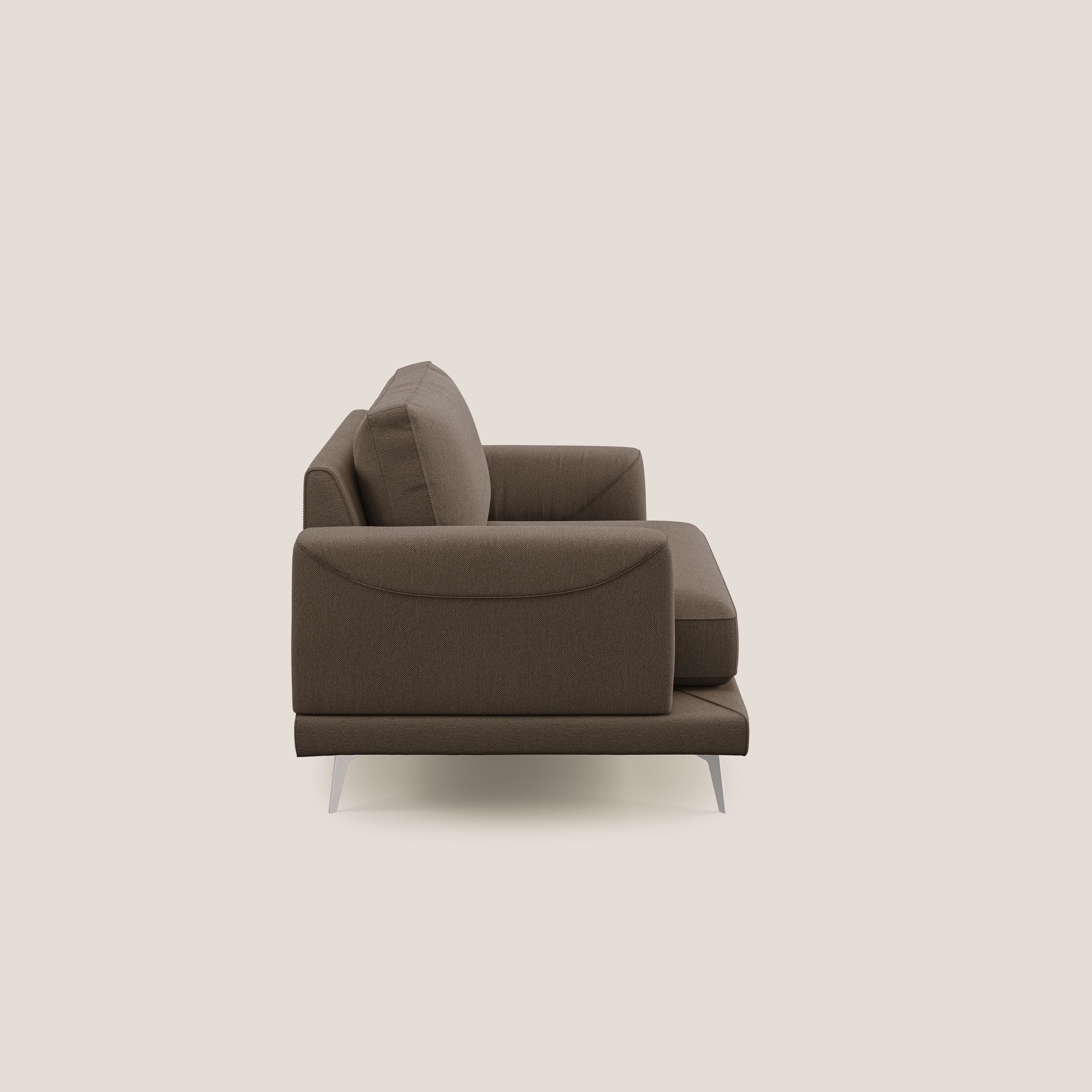 Dorian fauteuil moderne en tissu doux anti-tache T05 marron - Image 3