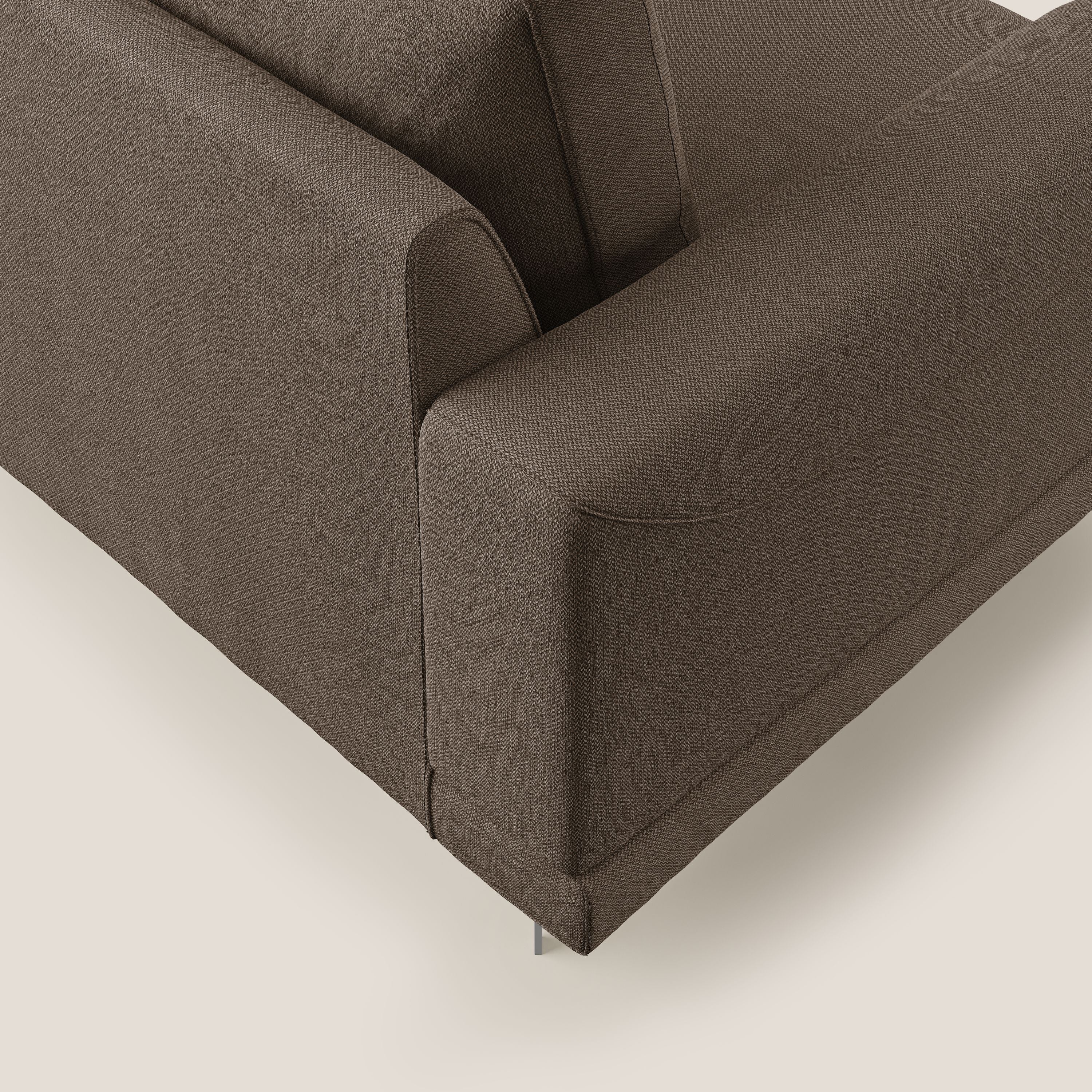 Dorian fauteuil moderne en tissu doux anti-tache T05 marron - Image 6