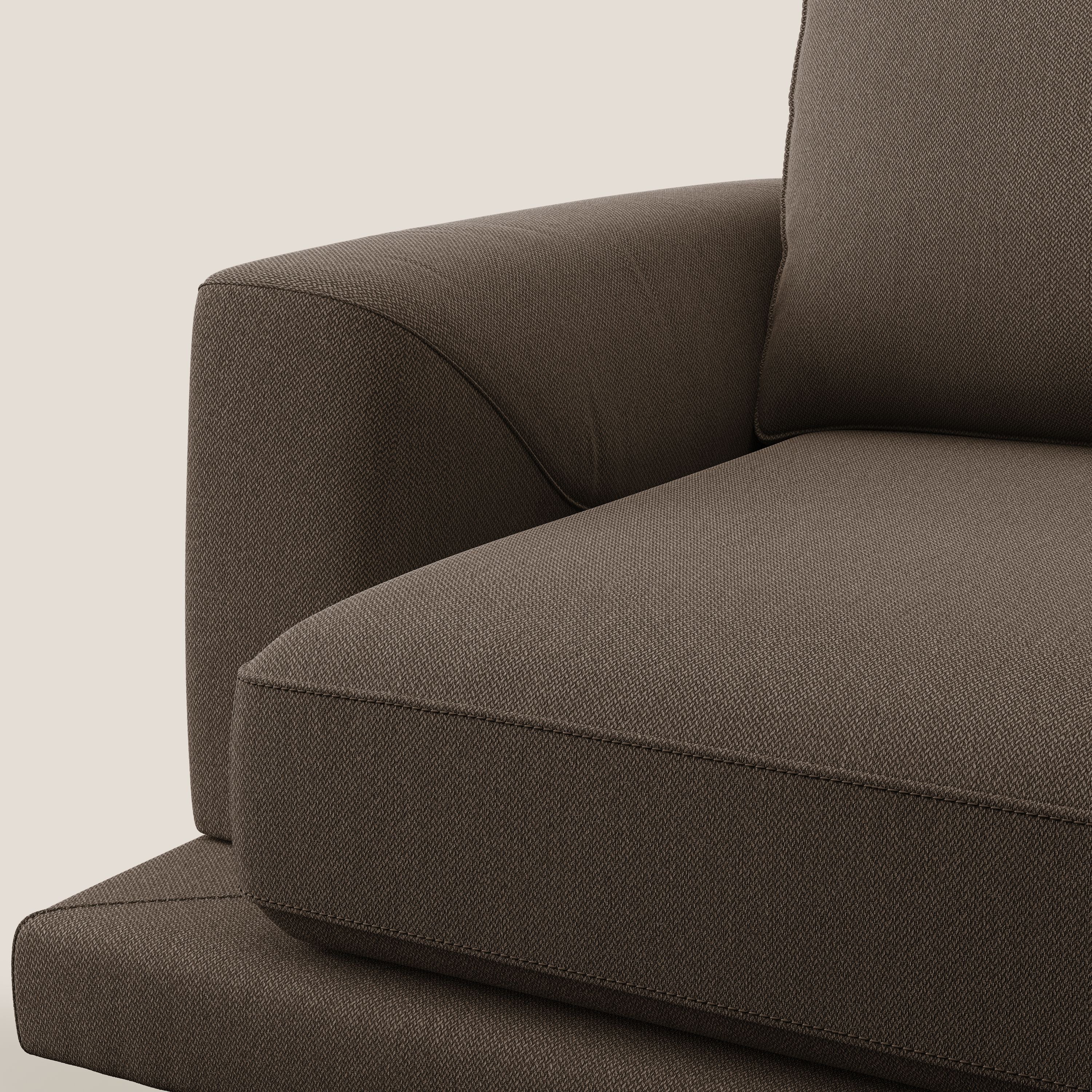 Dorian fauteuil moderne en tissu doux anti-tache T05 marron - Image 7