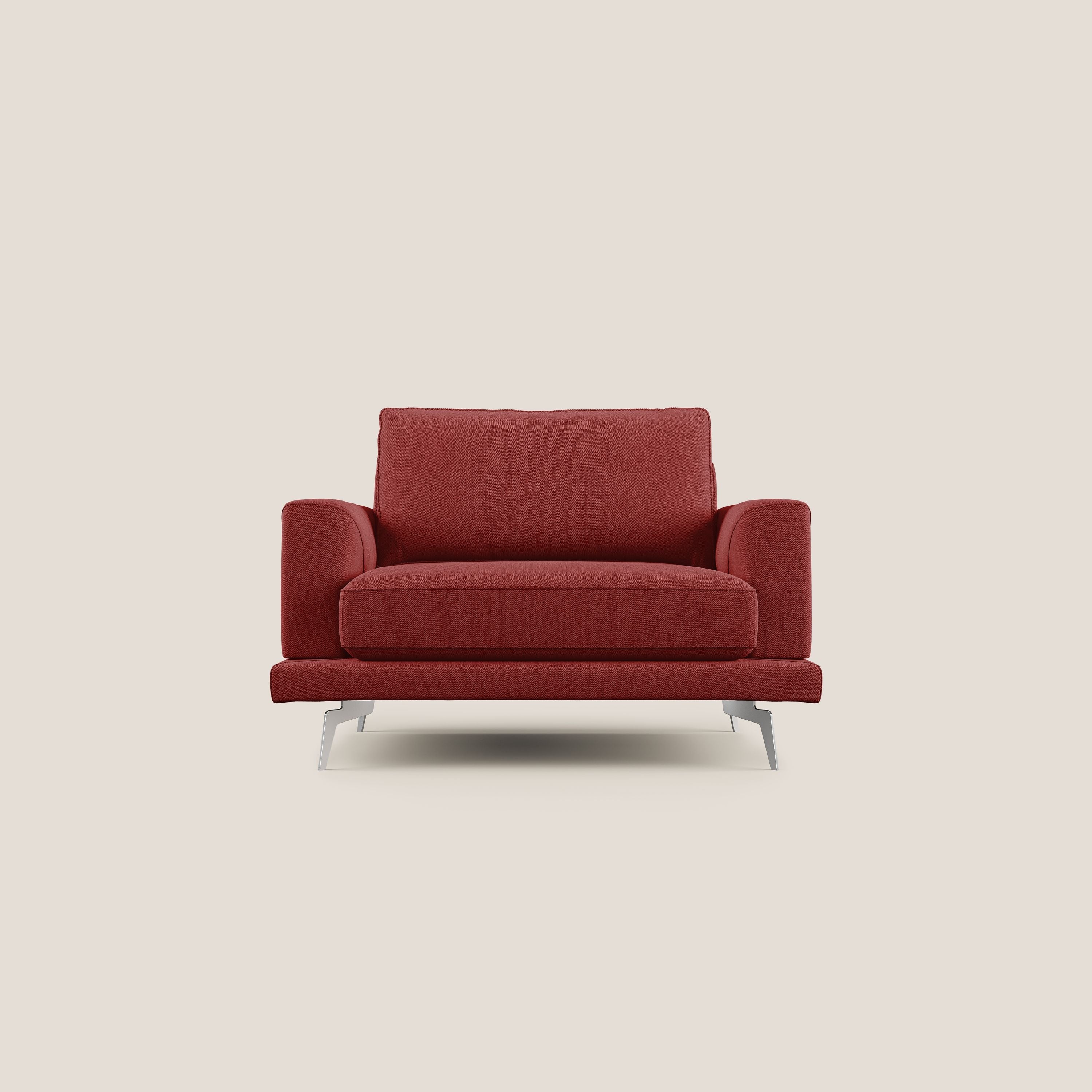 Dorian fauteuil moderne en tissu doux anti-tache T05 rouge - Image 3