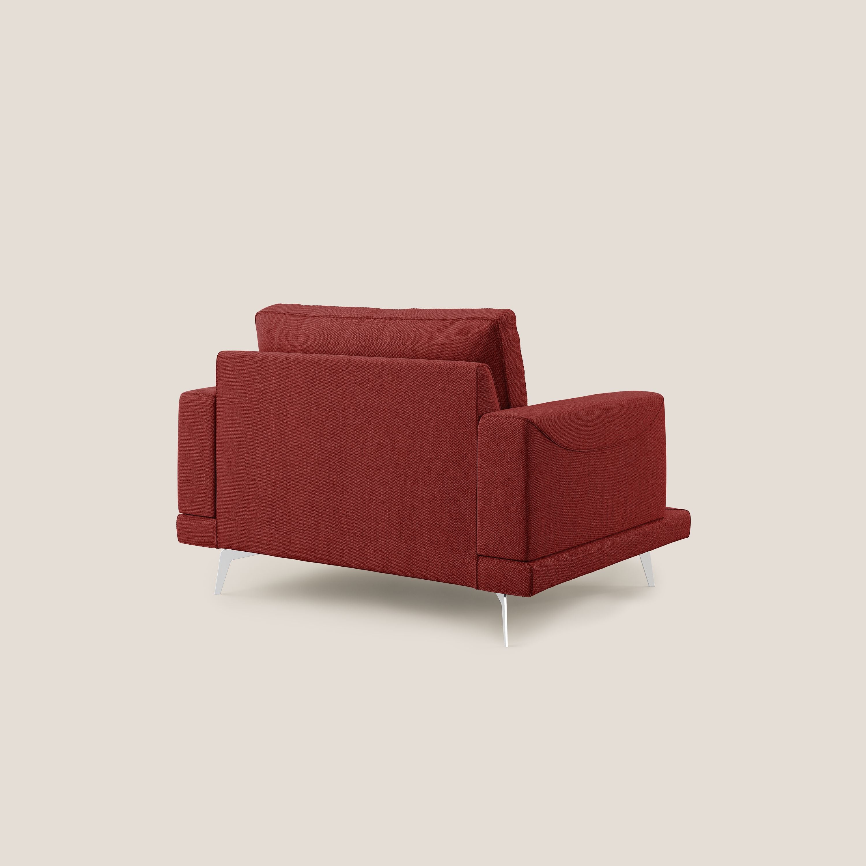 Dorian fauteuil moderne en tissu doux anti-tache T05 rouge - Image 5