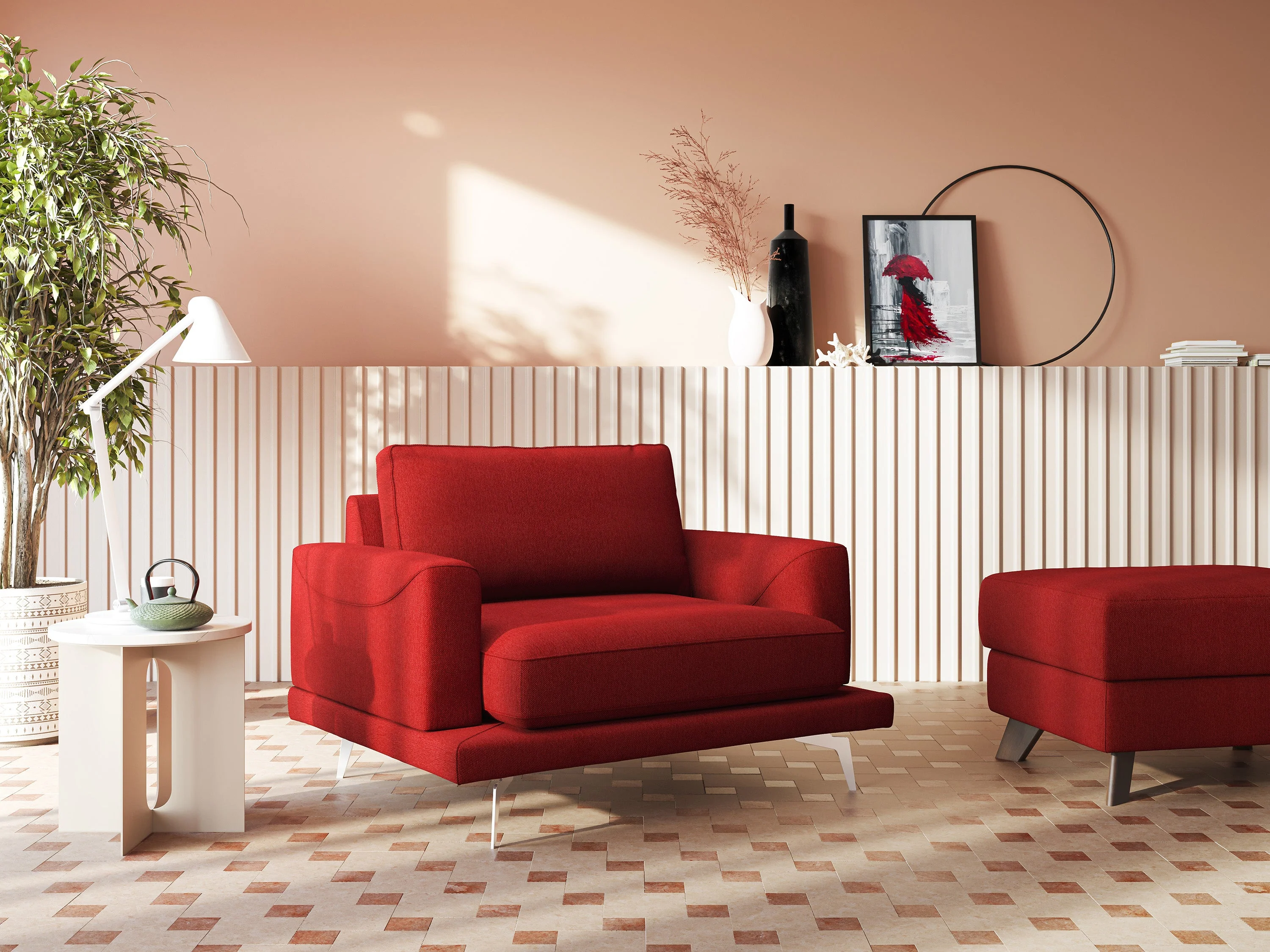 Dorian fauteuil moderne en tissu doux anti-tache T05 vert - Image 10