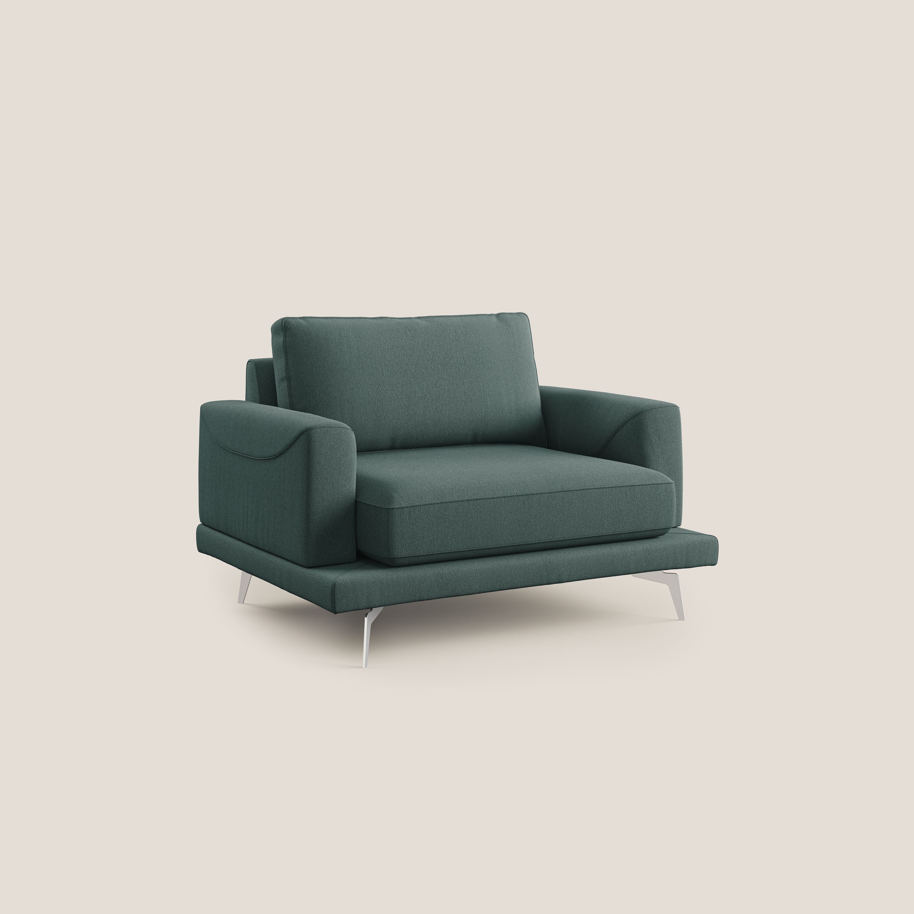 Dorian fauteuil moderne en tissu doux anti-tache T05 vert - Image 2