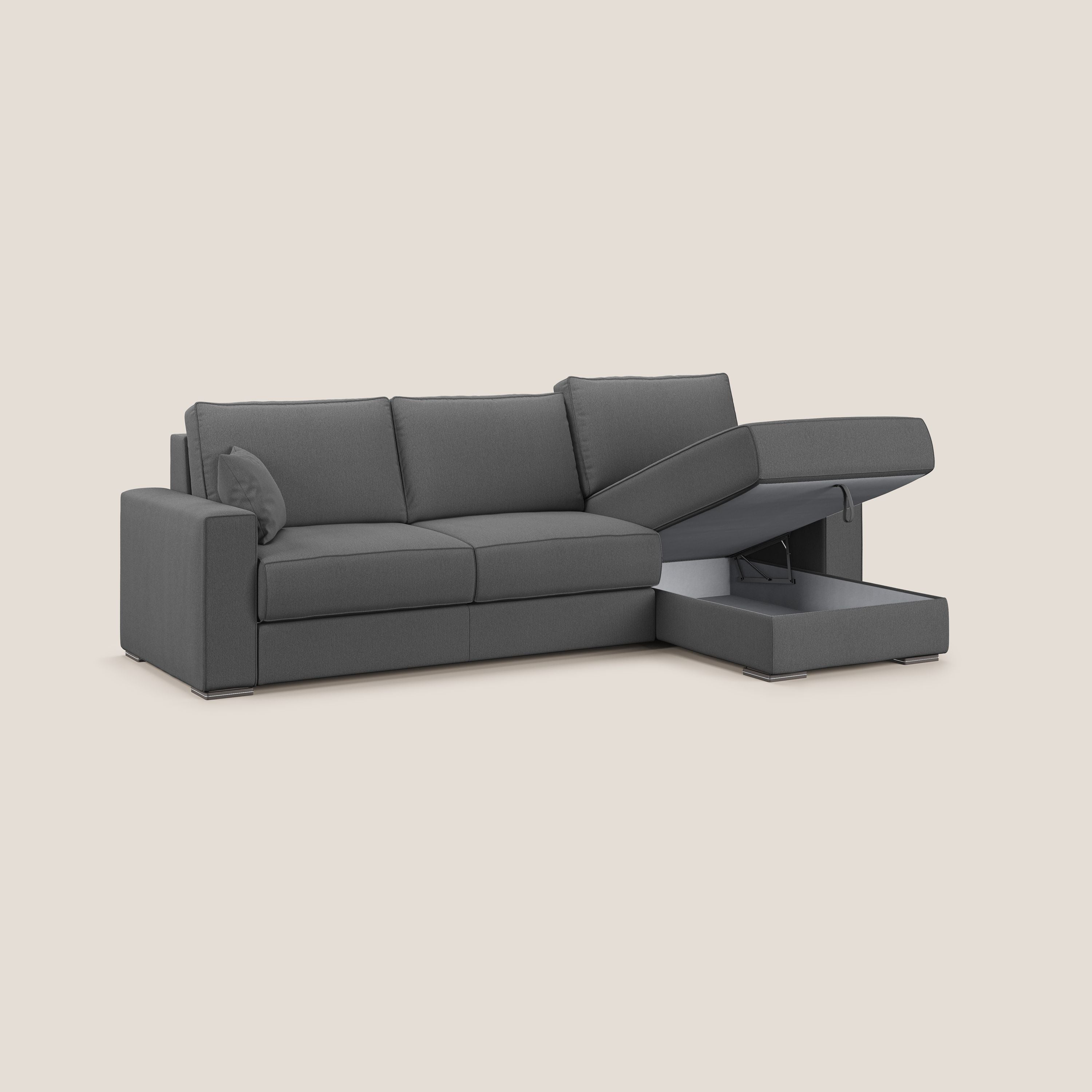 Dream Canapé convertible d'angle en tissu détachable T05 anthracite - Image 3