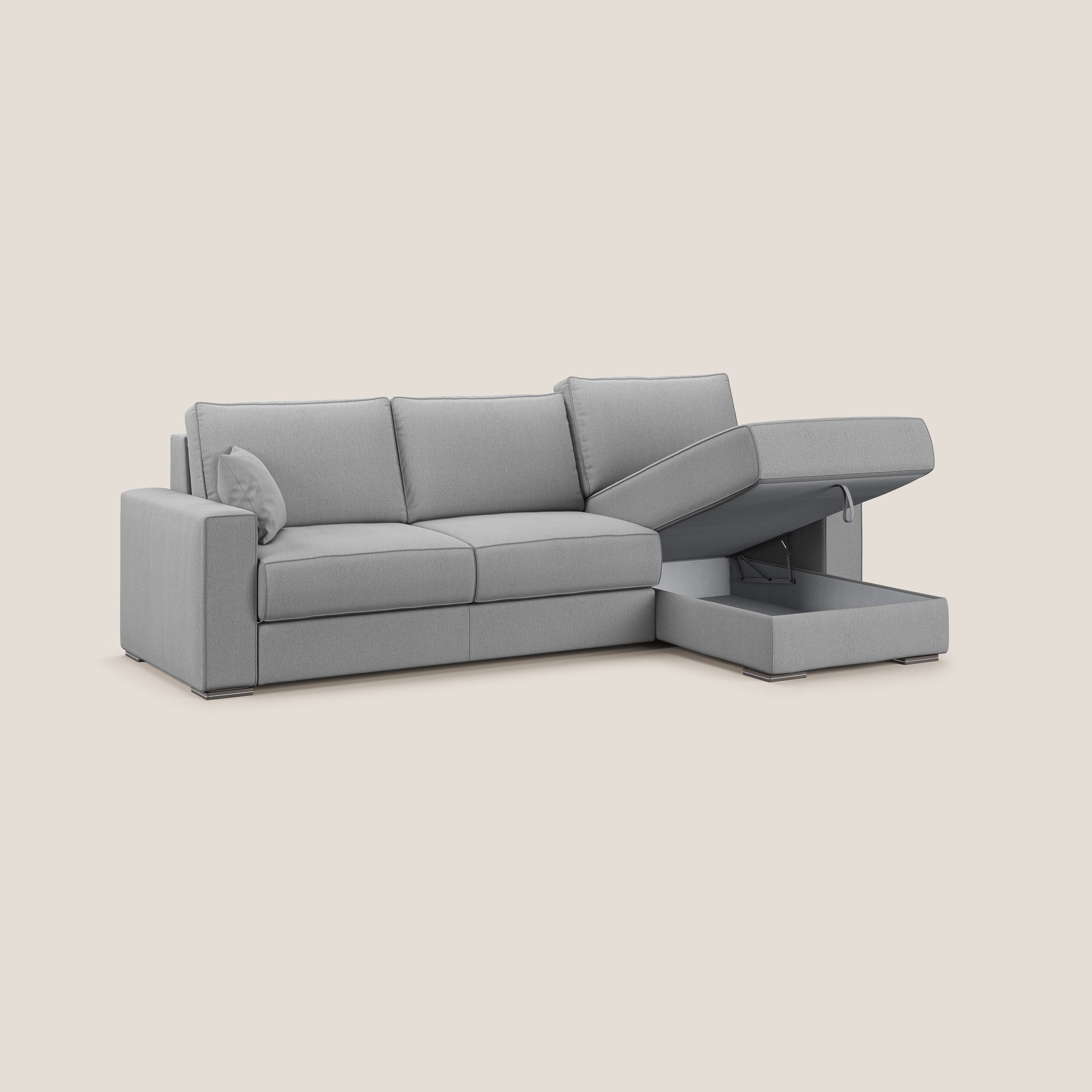 Dream Canapé convertible d'angle en tissu détachable T05 gris - Image 3