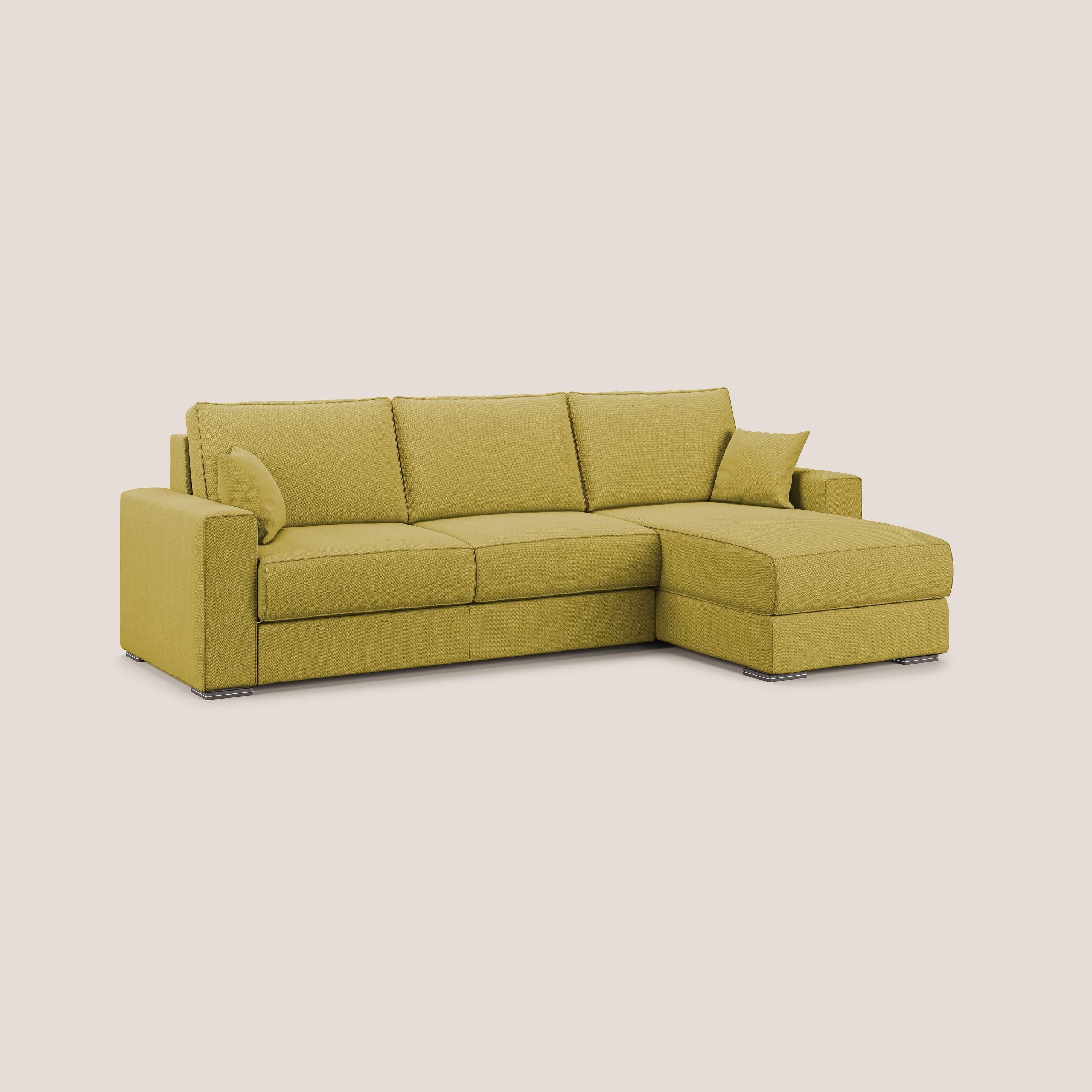 Dream Canapé convertible d'angle en tissu détachable T05 jaune - Image 2