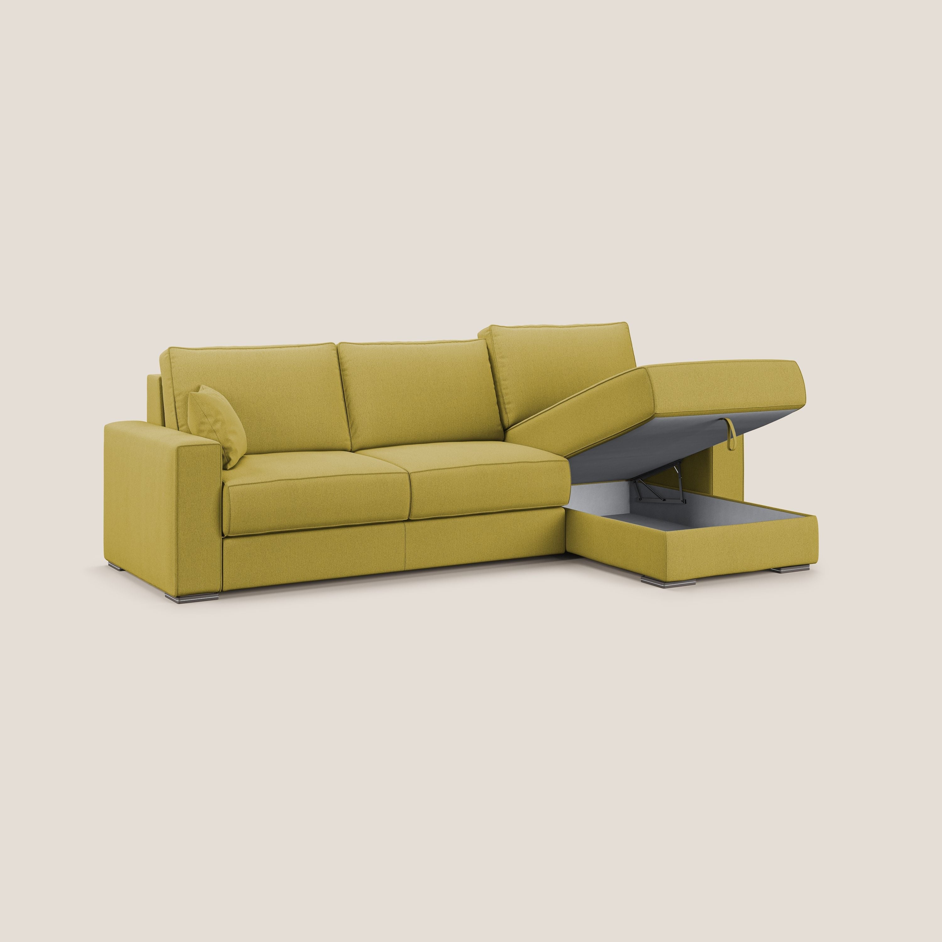 Dream Canapé convertible d'angle en tissu détachable T05 jaune - Image 3